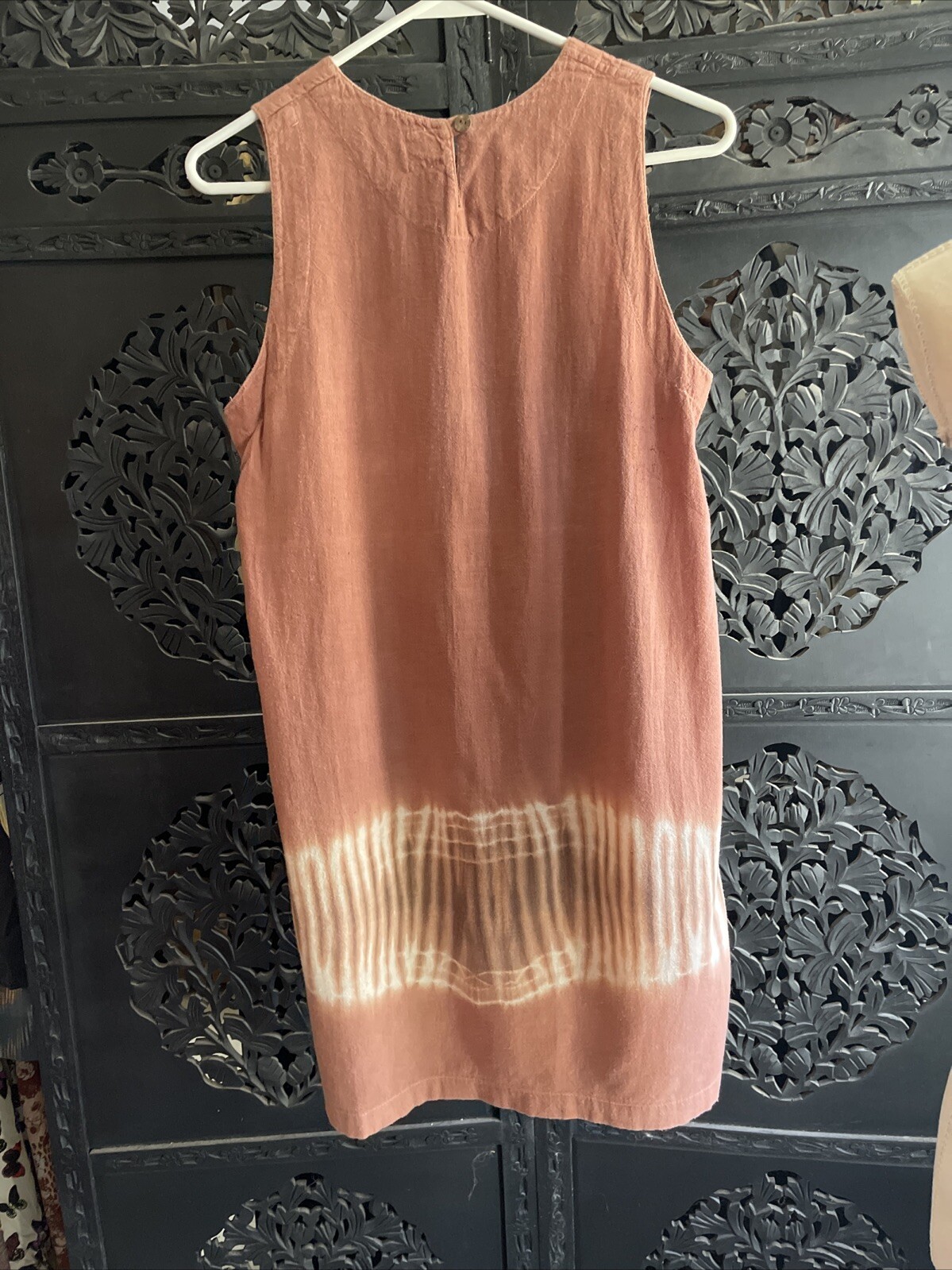 80’s90’s VTG Light Earthy Pink Tie Dye Casual Dress Size Small