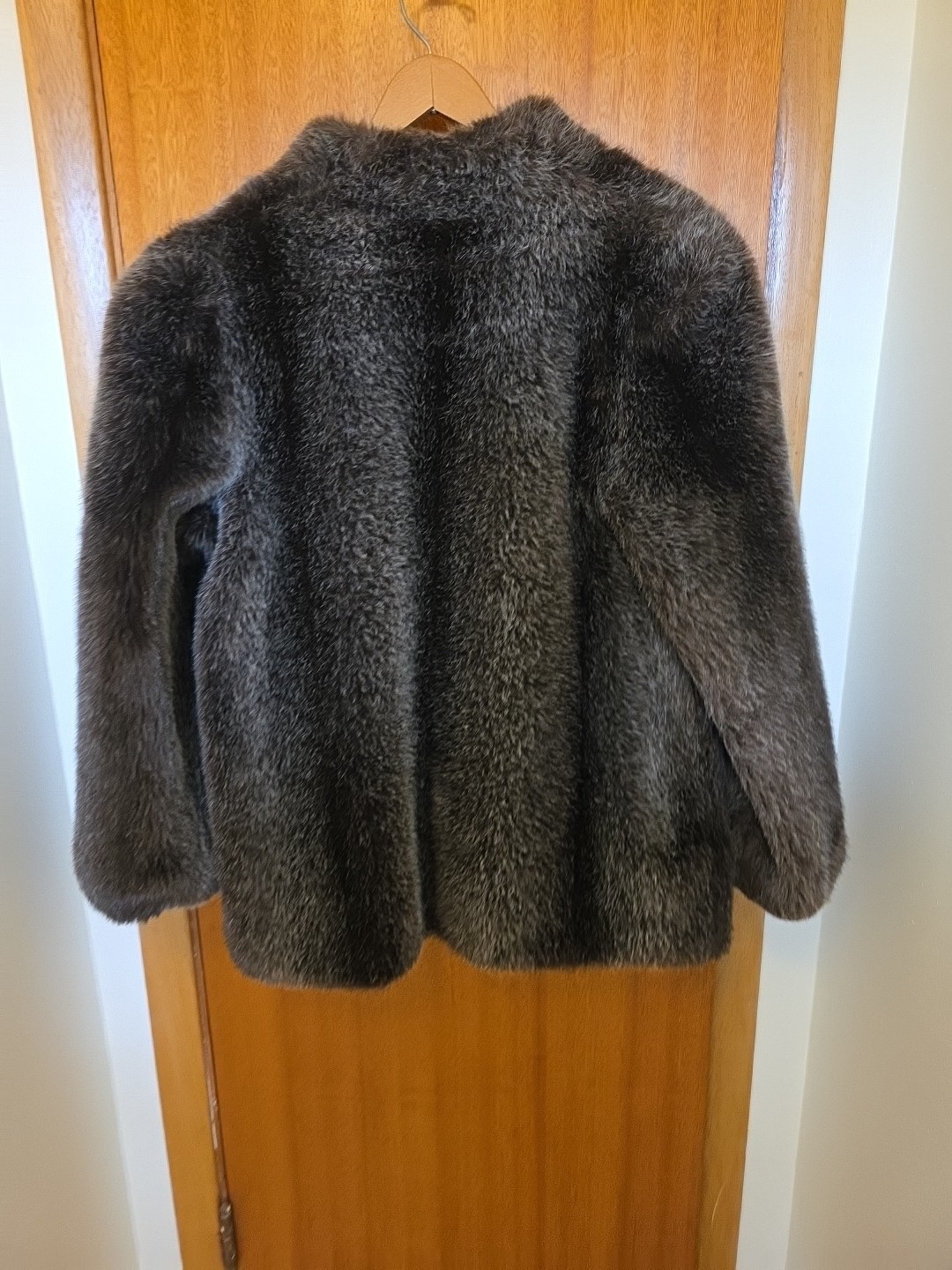 VINTAGE Hillmoor New York Faux Fur Coat Jacket Women Retro 80s Retro ELEGANT