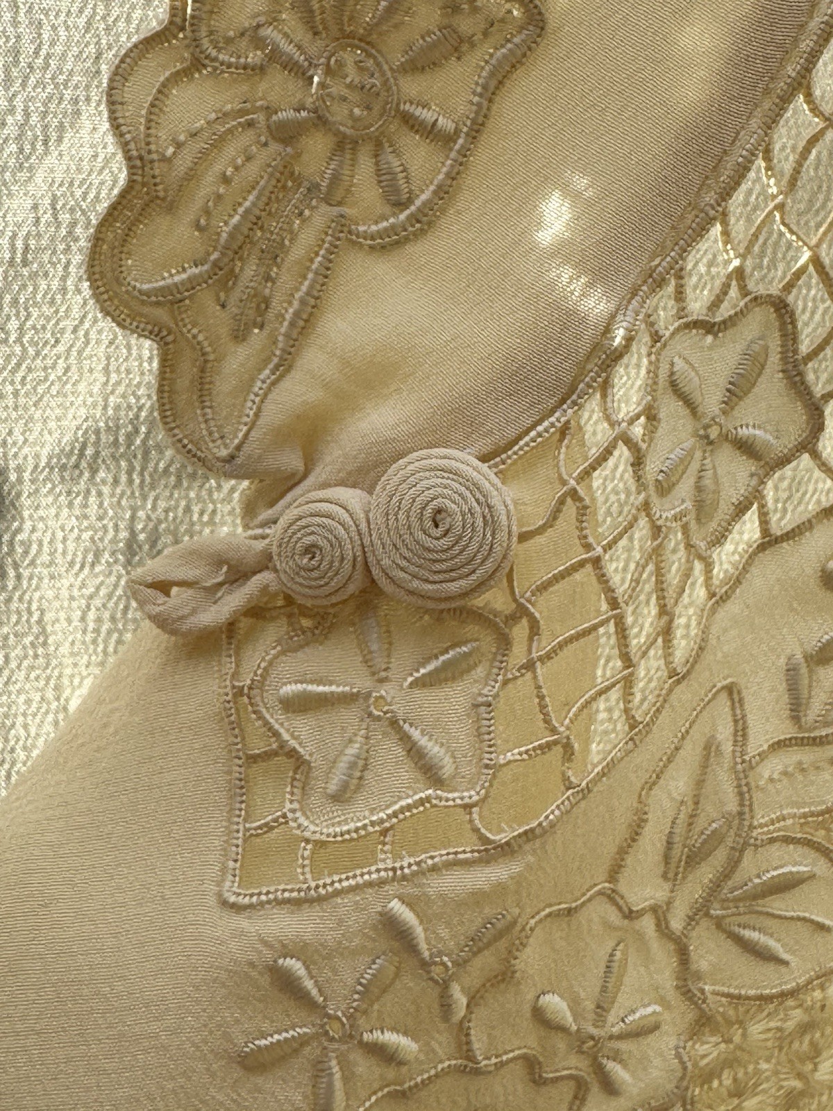 VTG Silk Master Hand Embroidered Chinese Blouse Mandarin Collar Size 36 Unworn