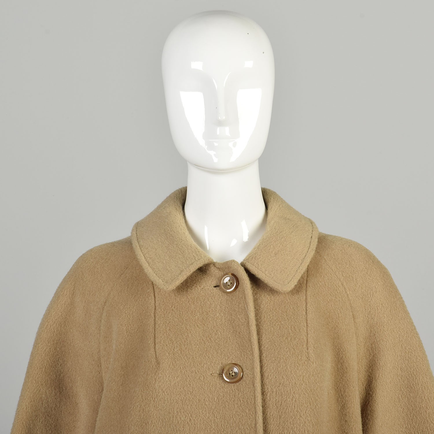 XL 1970s Tan Wool Coat Winter Raglan Sleeve Comfortable Classic Car Coat