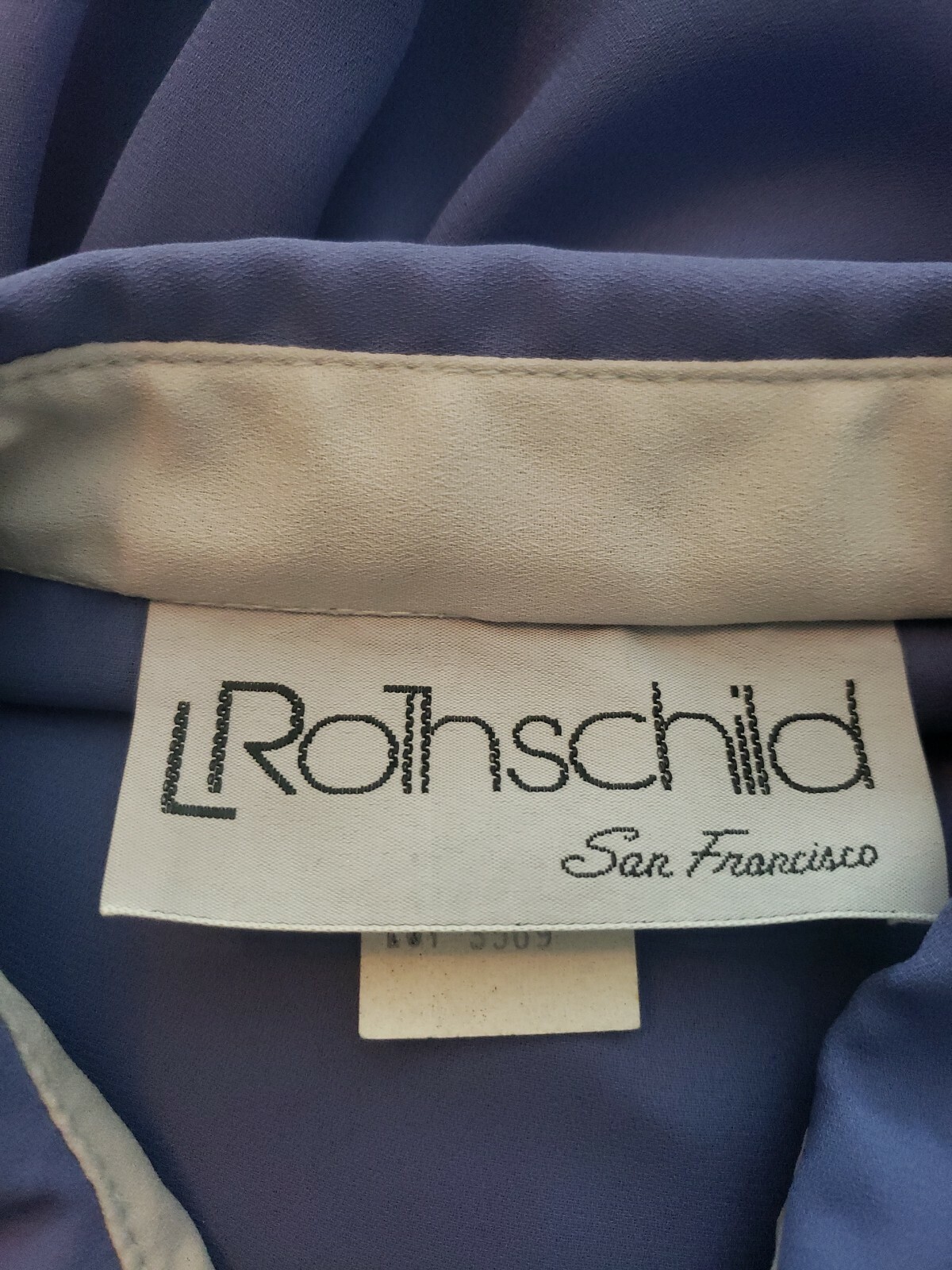 Vintage 80s L Rothschild Womens Sz 6 Periwinkle Secretary Dress Belted L/S NWT
