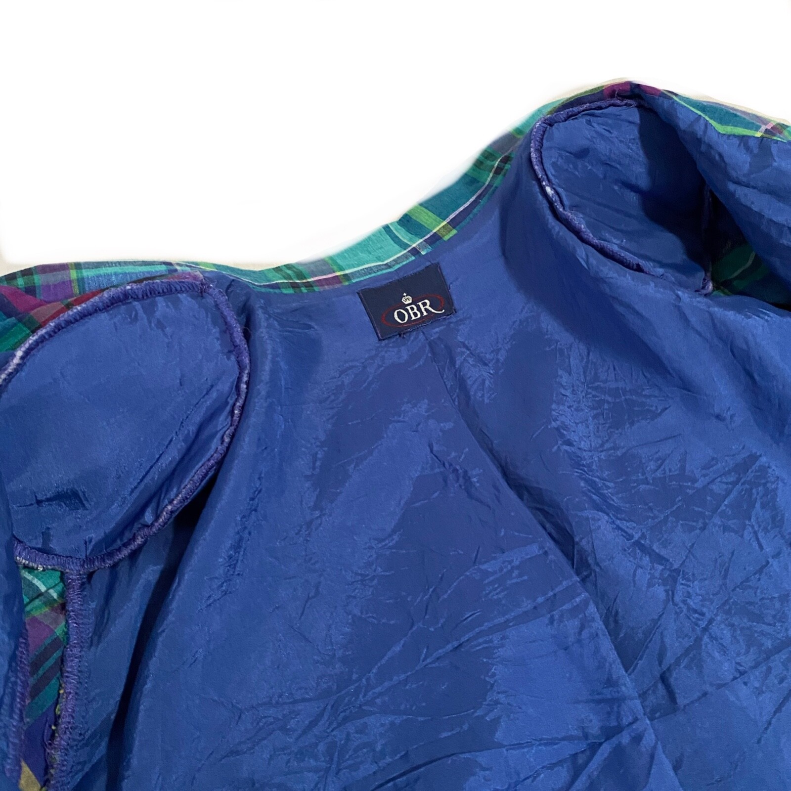 Vtg Plaid Jacket Blazer Chest 40in. Preppy Madres Sporty Academia OBR Summer d
