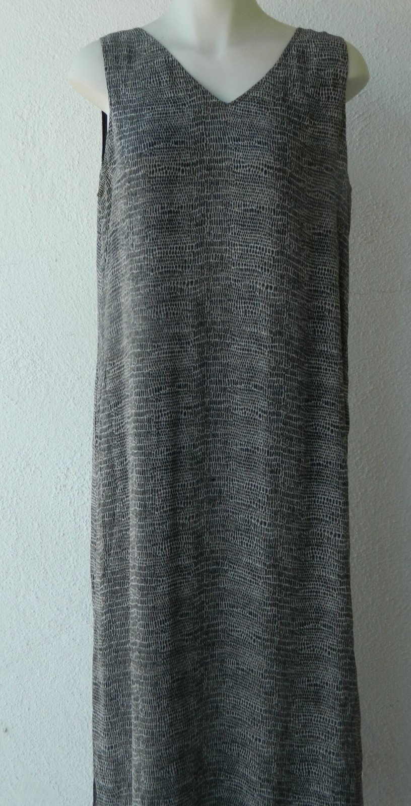 Vintage DAVID DART Snake Print Long Sleeveless, V-Neck Dress Size Medium M Y2K