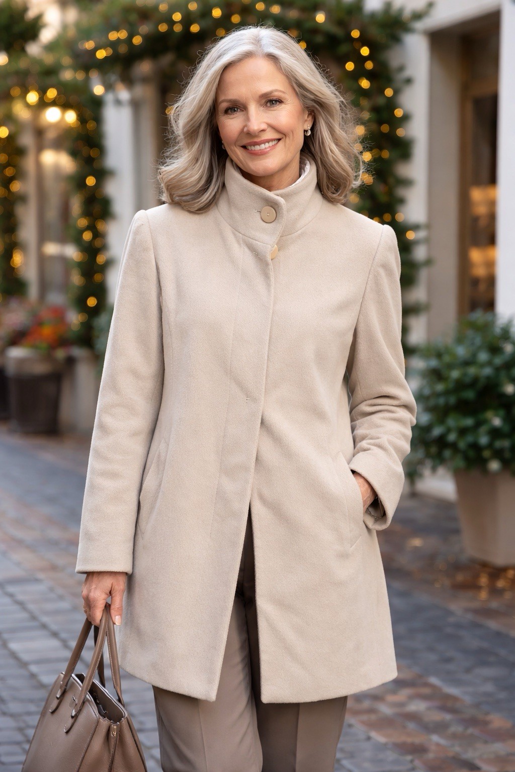 Vintage Kashmiracle Cashmere Coat Beige USA Made Wellington Fashions