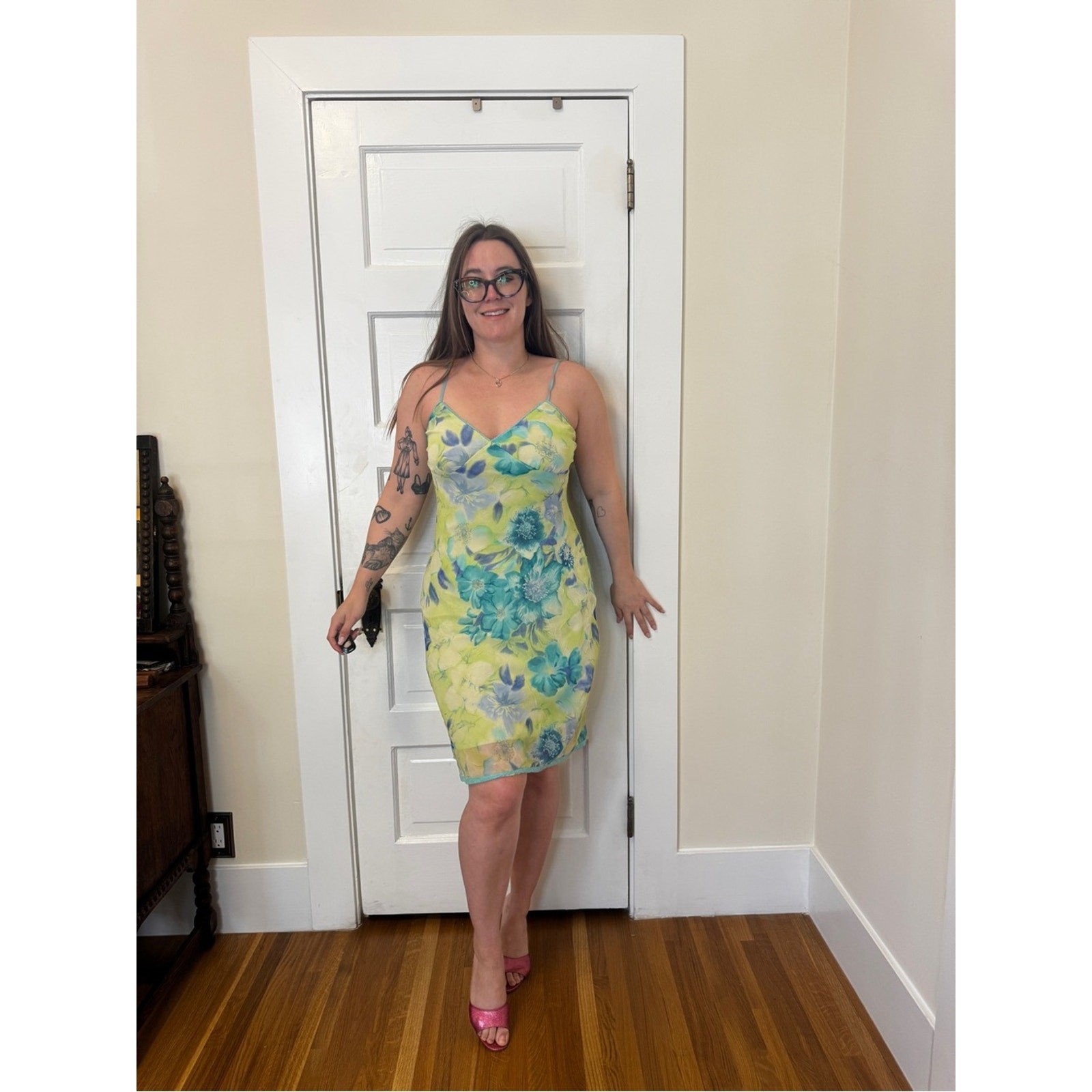 Y2K Vintage California Concepts floral slip dress Sz M