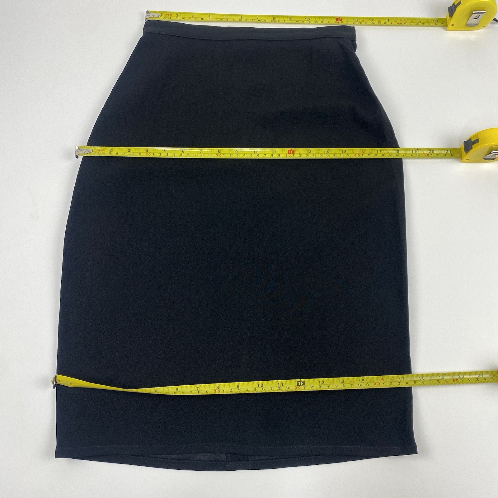 Vintage SONIA RYKIEL Classic Black Crepe Pencil Skirt Sz. 38 Made in France