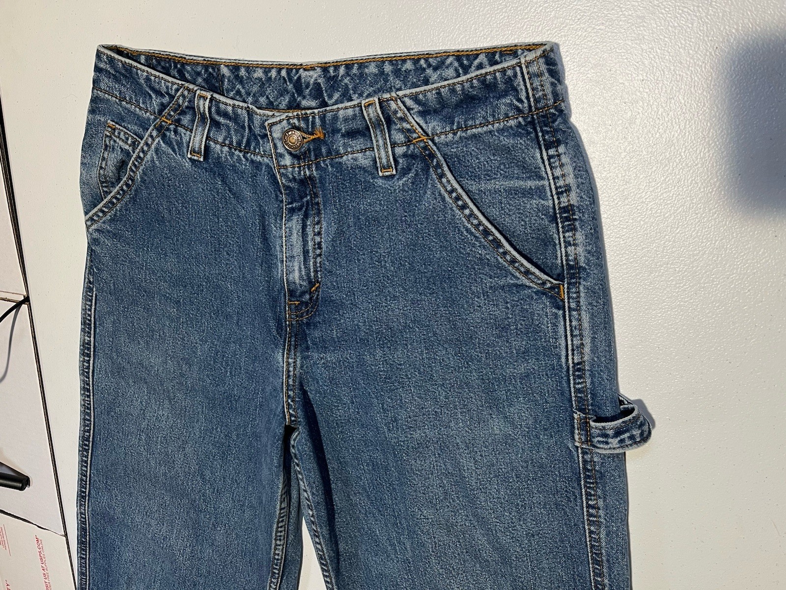 vtg 1998 Levis BLACK TAB Carpenter Jeans Wide Leg Denim Blue Women 10 M Baggy 90