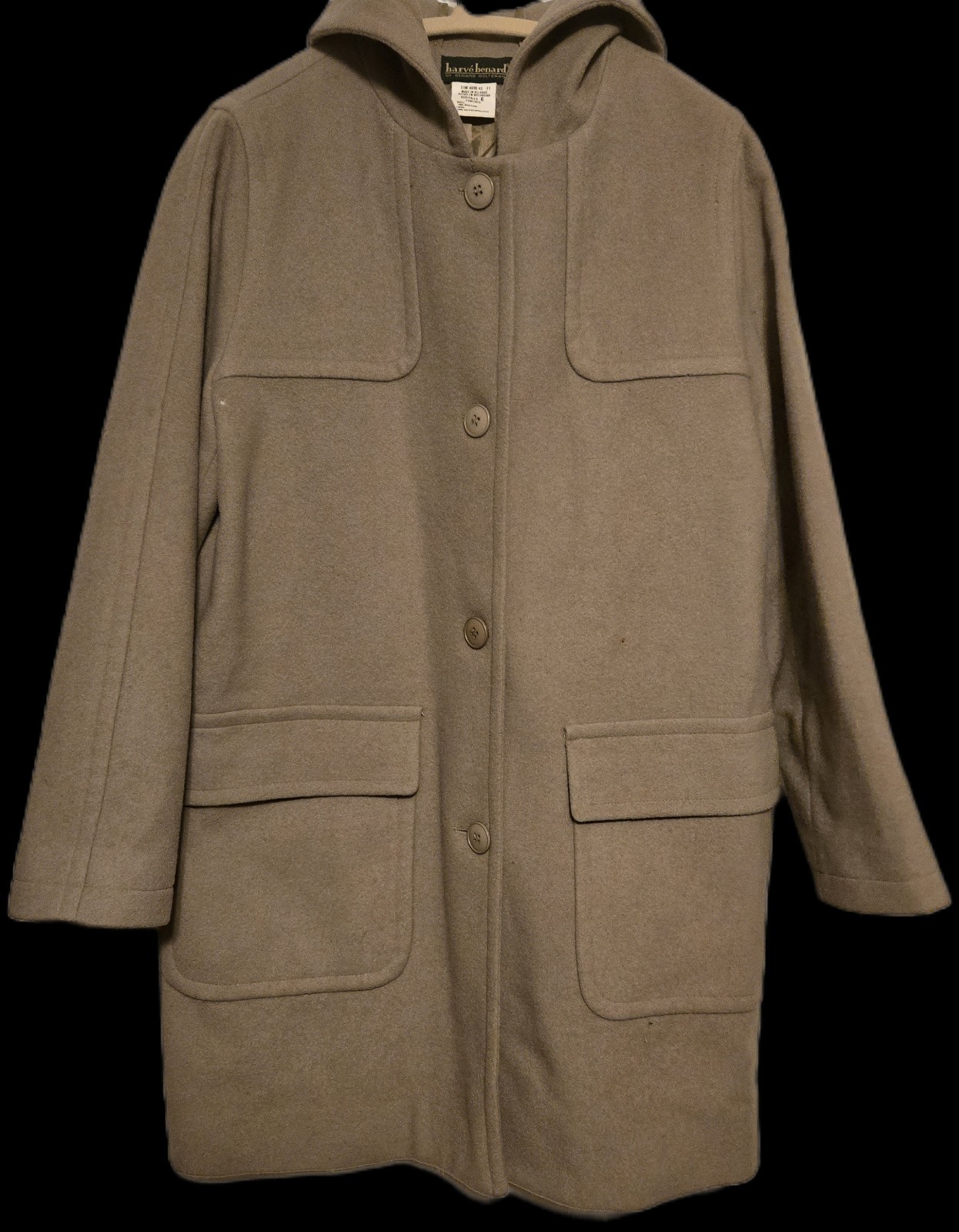 Vintage Harve Bernard by Genard Holtzman Wool Coat with Hood Women’s Size 6
