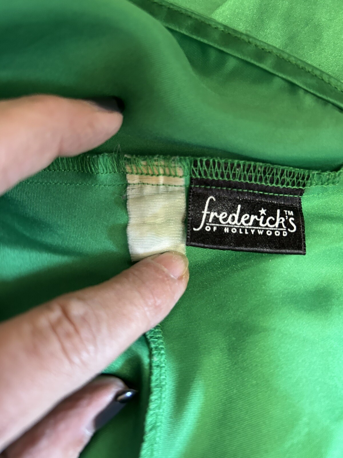 Sexy Vintage Fredericks of Hollywood Green Halter Dress Body-Con Small