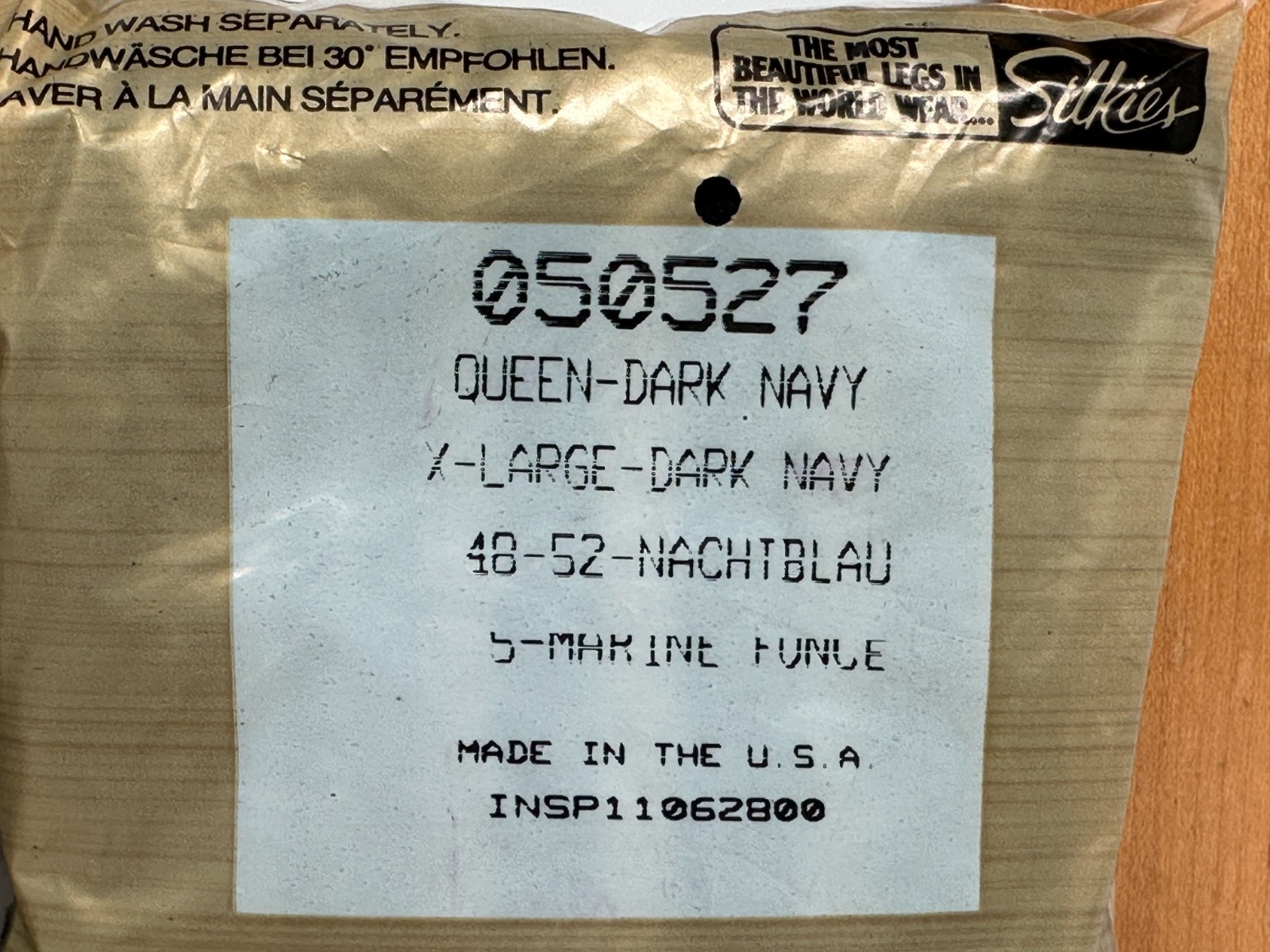 2 SILKIES Pantyhose Nylon Spandex X-Large Queen Dark Navy 050527 White 323 NEW