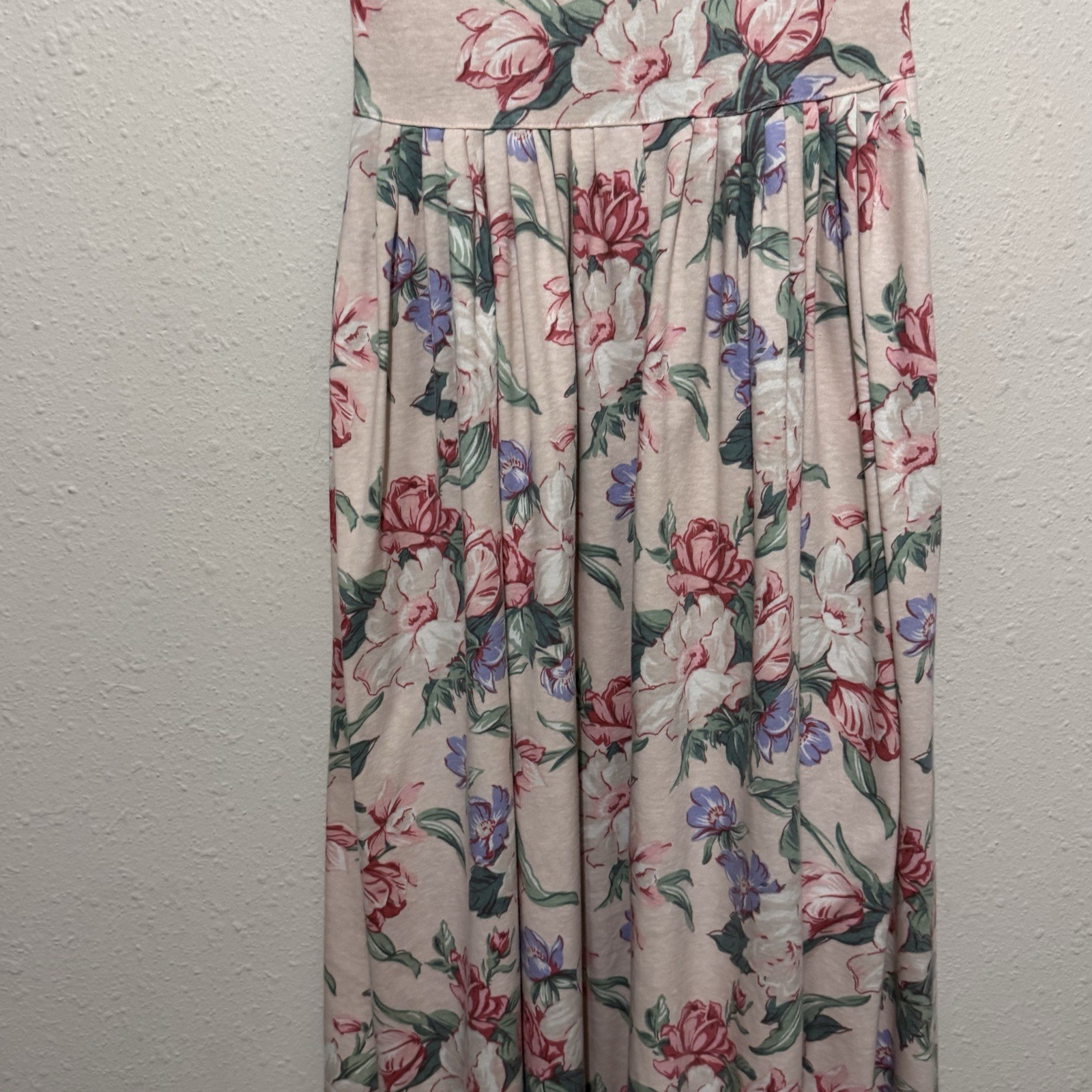 Vintage Carol Anderson California Floral Dress size Medium cottage romantic pink