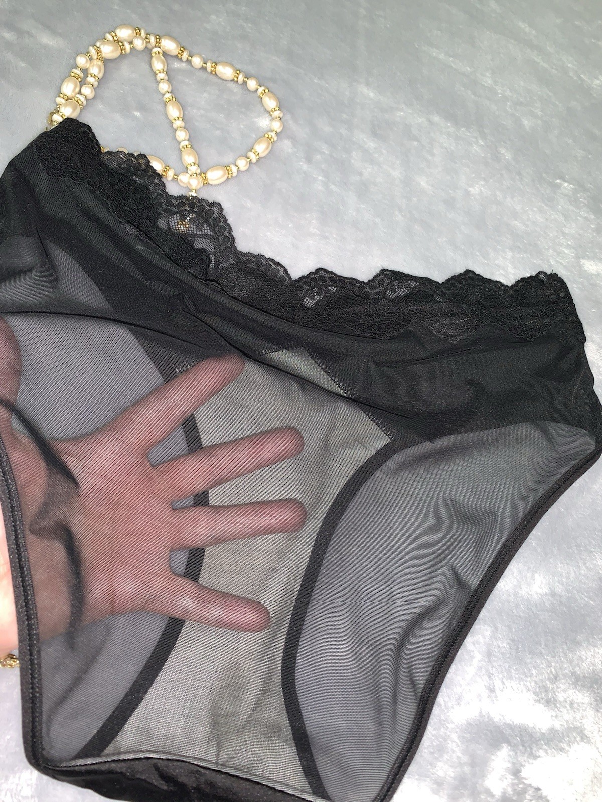 NEW Shiny & SHeeR Chiffon & Satin Bikini Panties M 6 Girly Romantic Panty