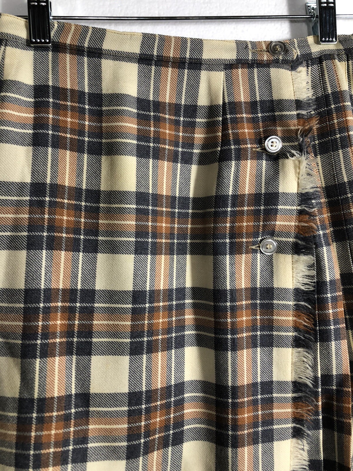 ALJEAN Canada Fine Wool Plaid Pleated Vintage 1976 Skirt Tartan 26” WAIST