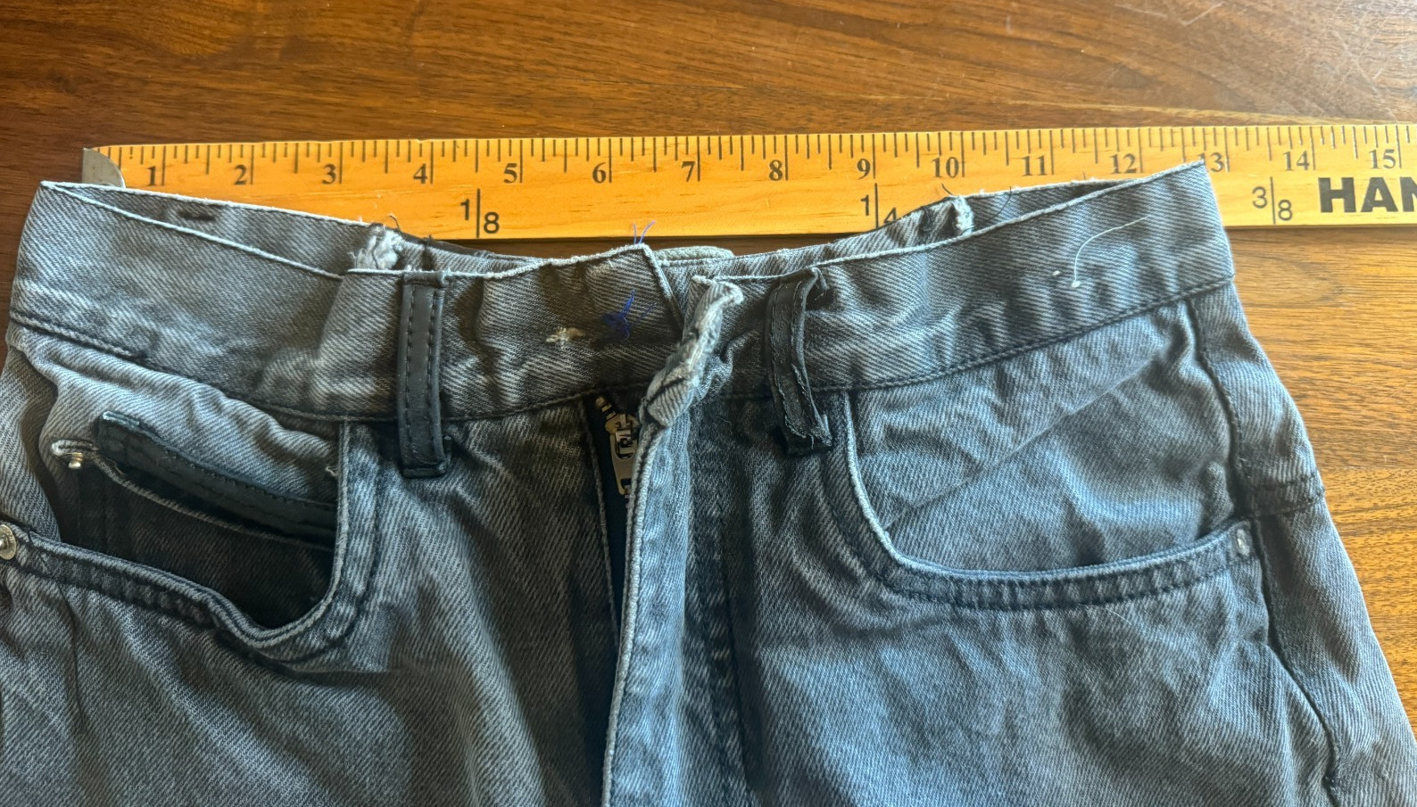 80s BON JOUR Black Zipper/Tapered Ankles Jeans Leather/Tie Back Waist 24×30 READ