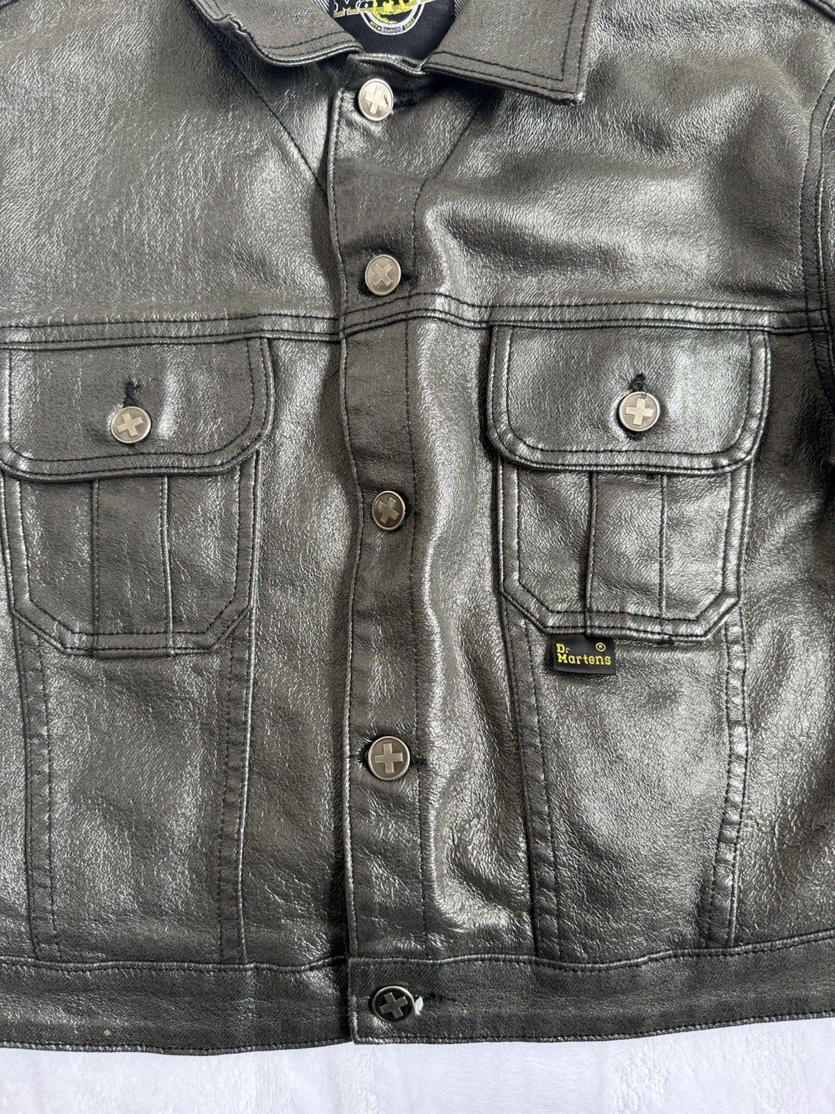 Vintage Y2K Vintage Dr Martens Air Wair Waxed Jacket Silver Gray Size Large