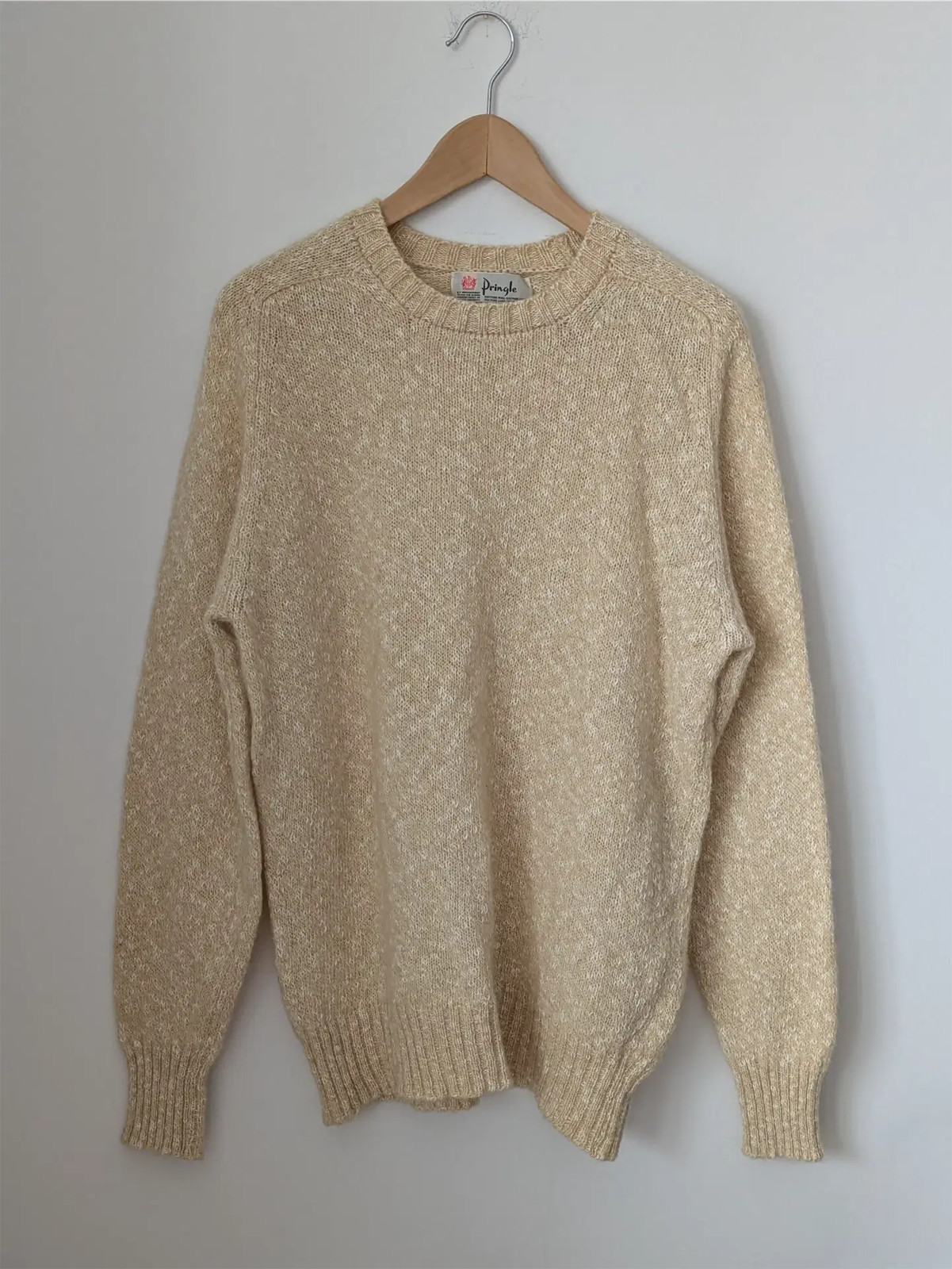 Pringle of Scotland Vintage Wool/Cotton Blend Sweater – Beige, Women’s Size S)