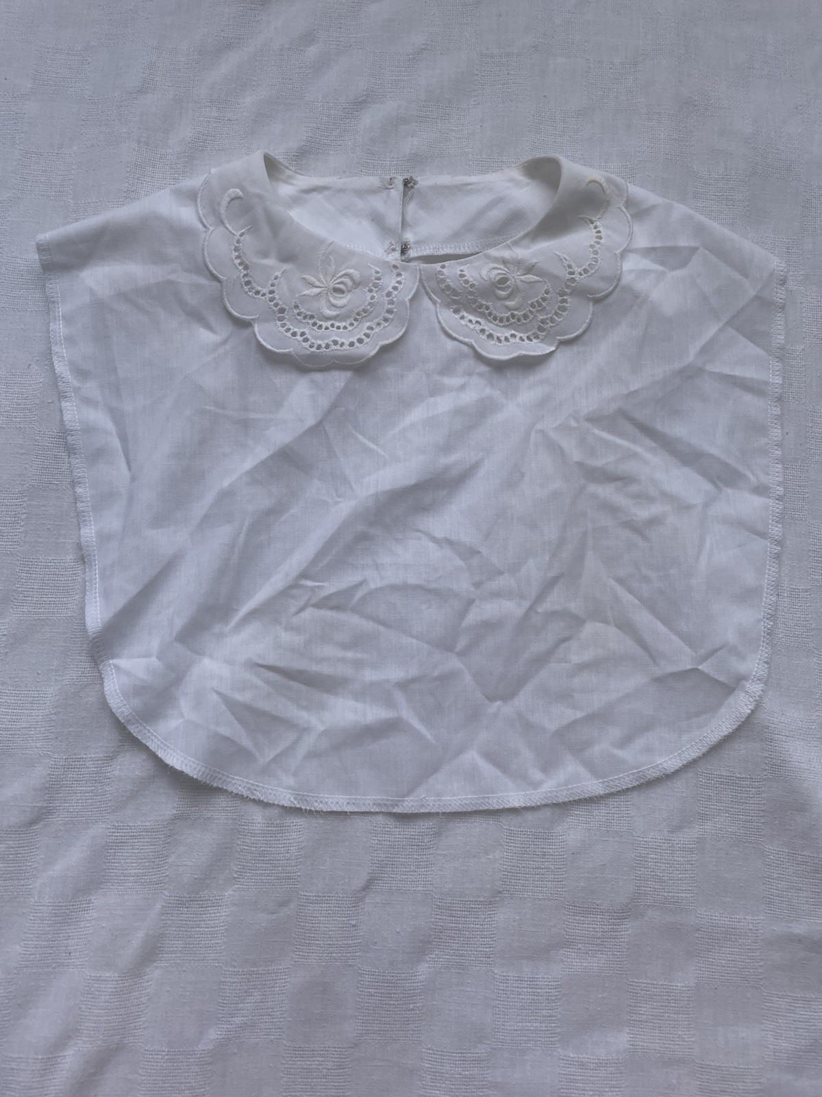 Vintage Cutwork Lace Cotton Dickey Collar Princess Diana White Cottagecore 80s