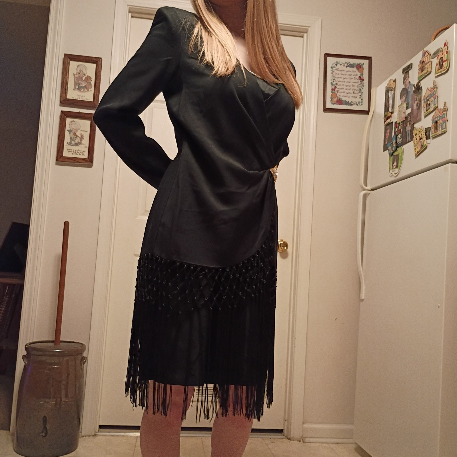 Vintage Night Magic Black Evening Dress
