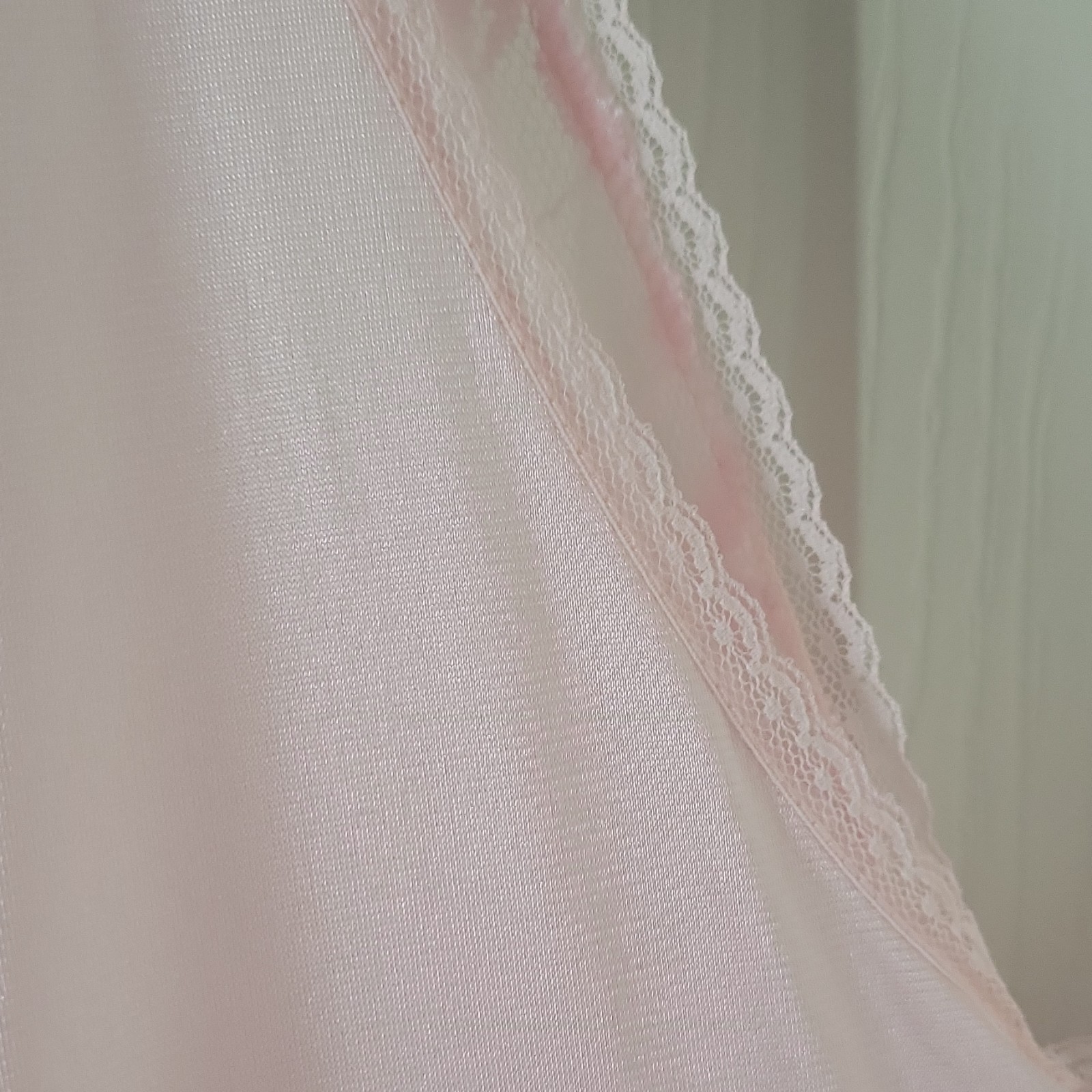 Vintage Samye Pink Lace Satin Babydoll Nightgown Regular Size L