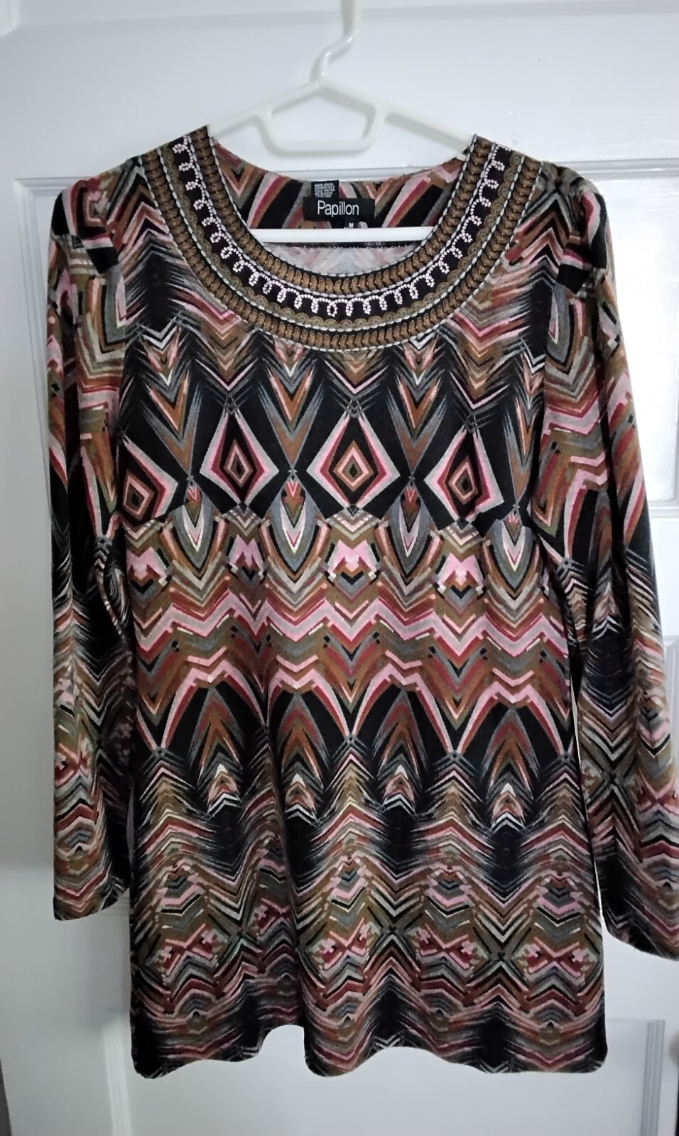 Vintage Classic Fabulous Mini Sweater Dress By Papillon Size Medium Hippie/Boho