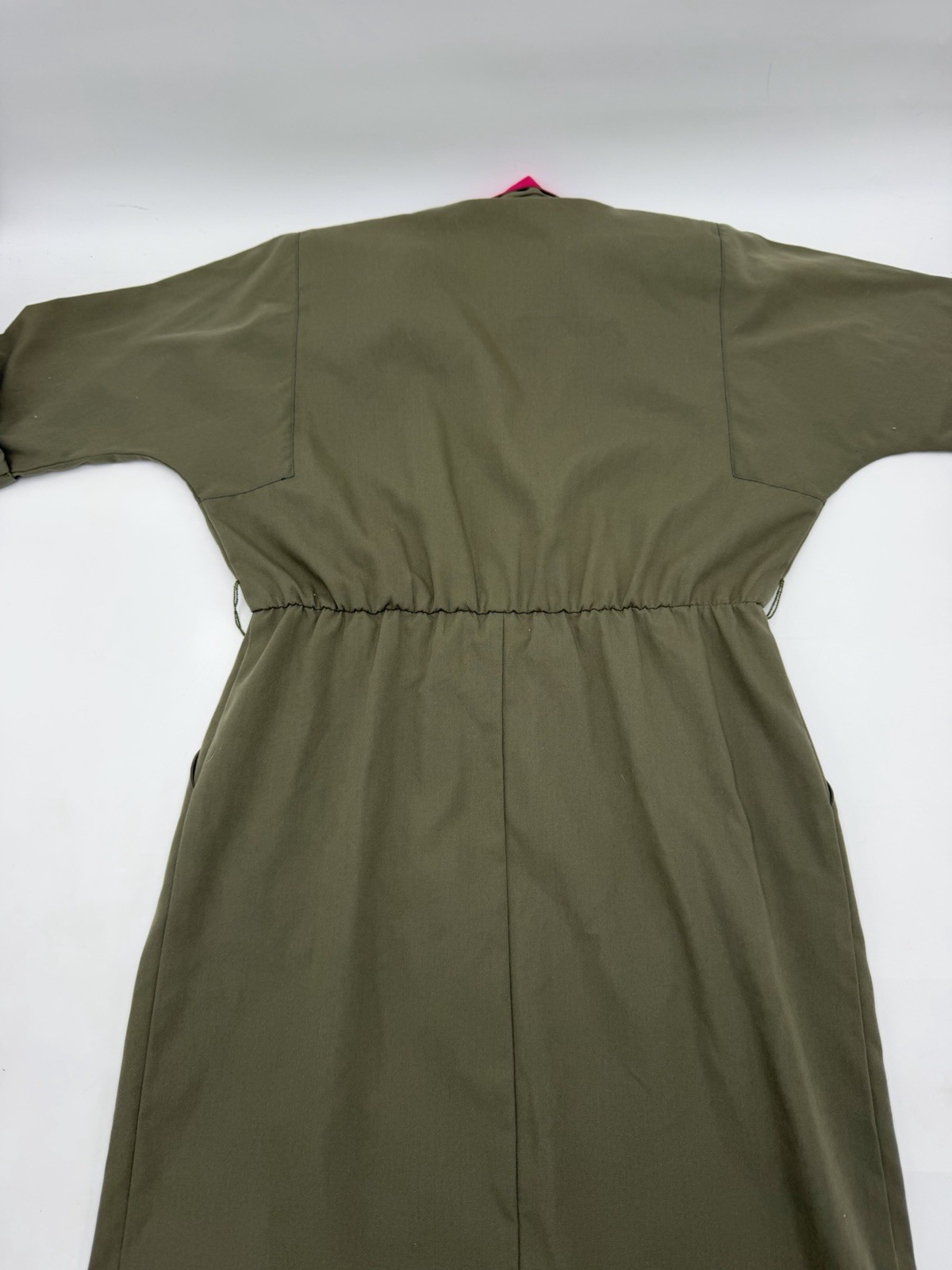 Vintage 80s Petites By Willi Green Khaki Camp Dress Girl Counts Women’s Sz 8
