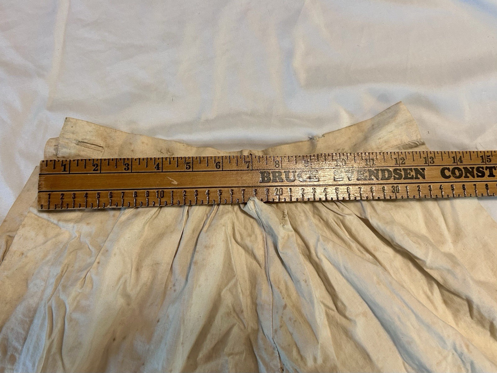 Vintage White Cotton Bloomers Long Underpants with Eyelet Lace Trim