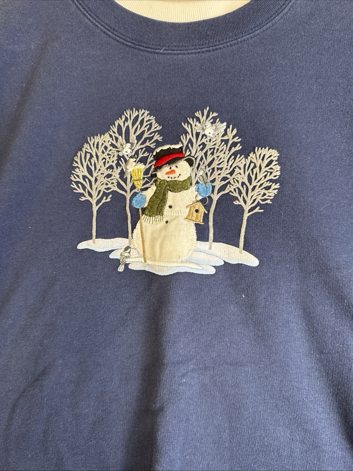 Top Stitch Morning Sun Vintage Crewneck Pullover Sweatshirt XL Snowman Christmas