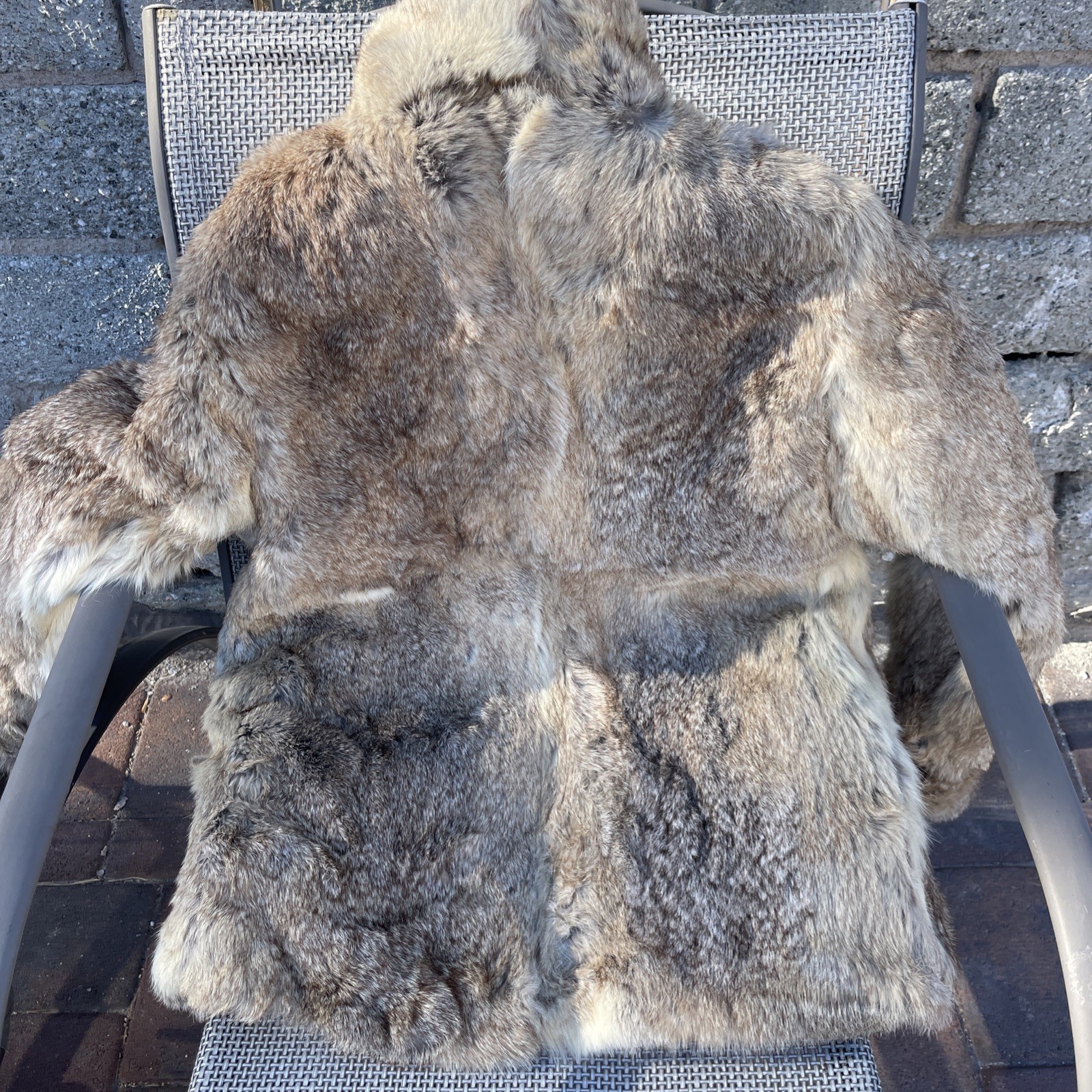 VTG 70s 80s Made in Hong Kong Reversible Rabbit Fur Coat Jacket Women’s Sz S
