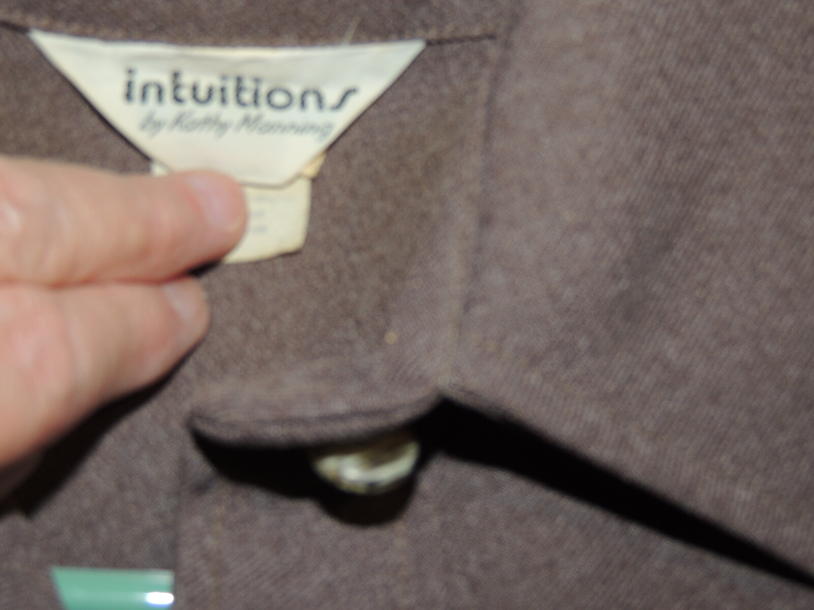 1970’s Intuitions by Kathy Manning Brown Knit Shirt Dress MED
