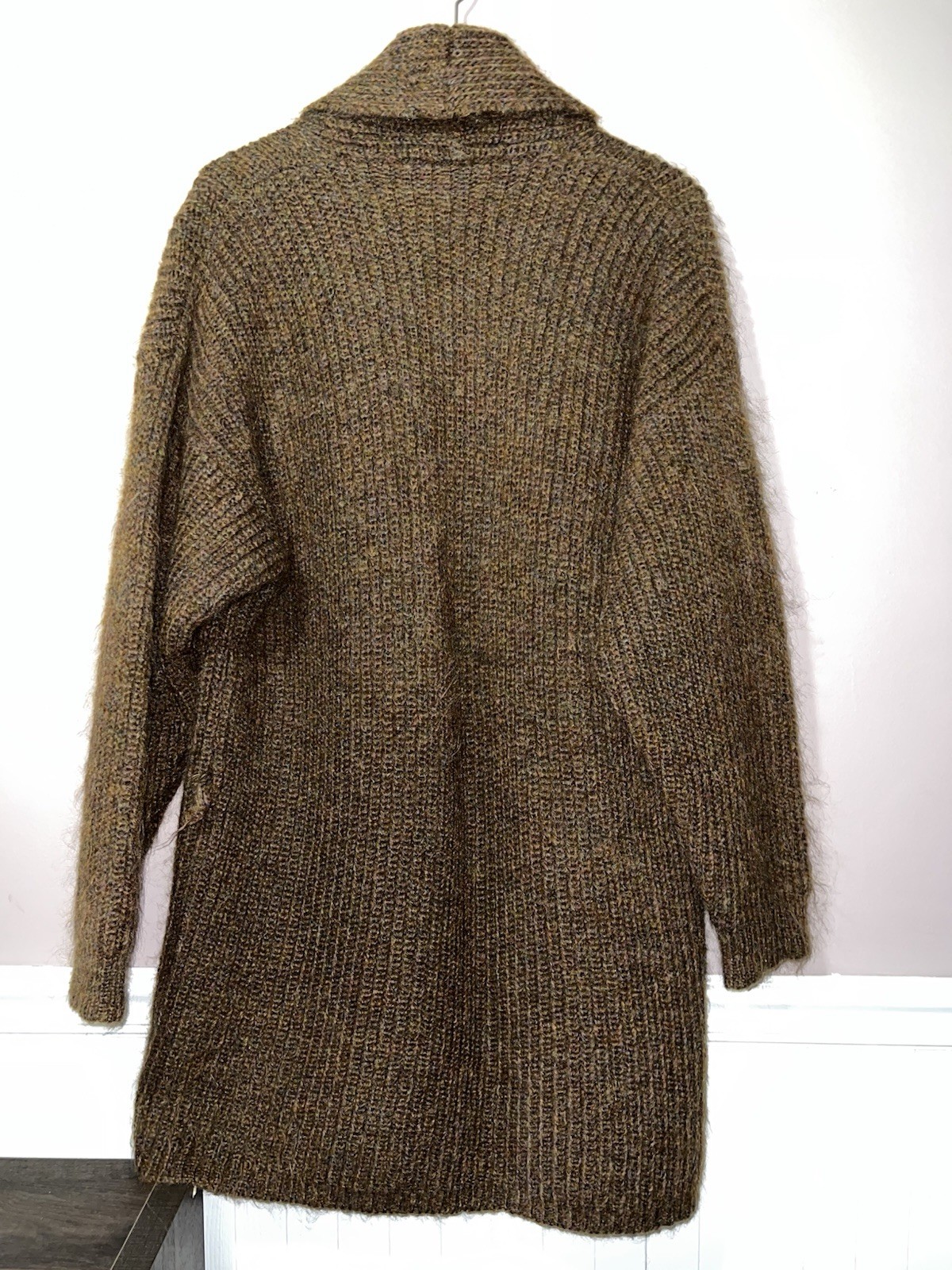VINTAGE 1990’s MOHAIR SUSAN BRISTOL LONG SHAWL COLLAR SWEATER KURT COBAIN