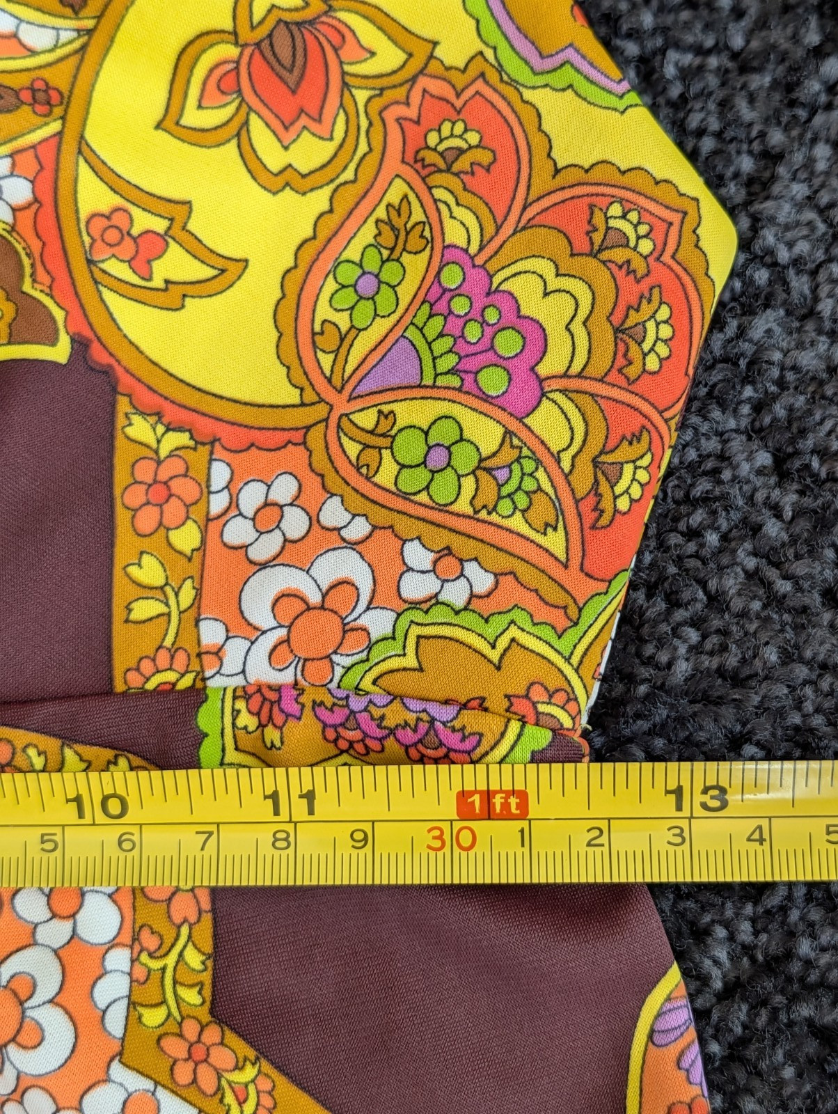 Vtg 70s Catalina Maxi Dress Psychedelic Mod Print Resort Wear XS Built-In Bra