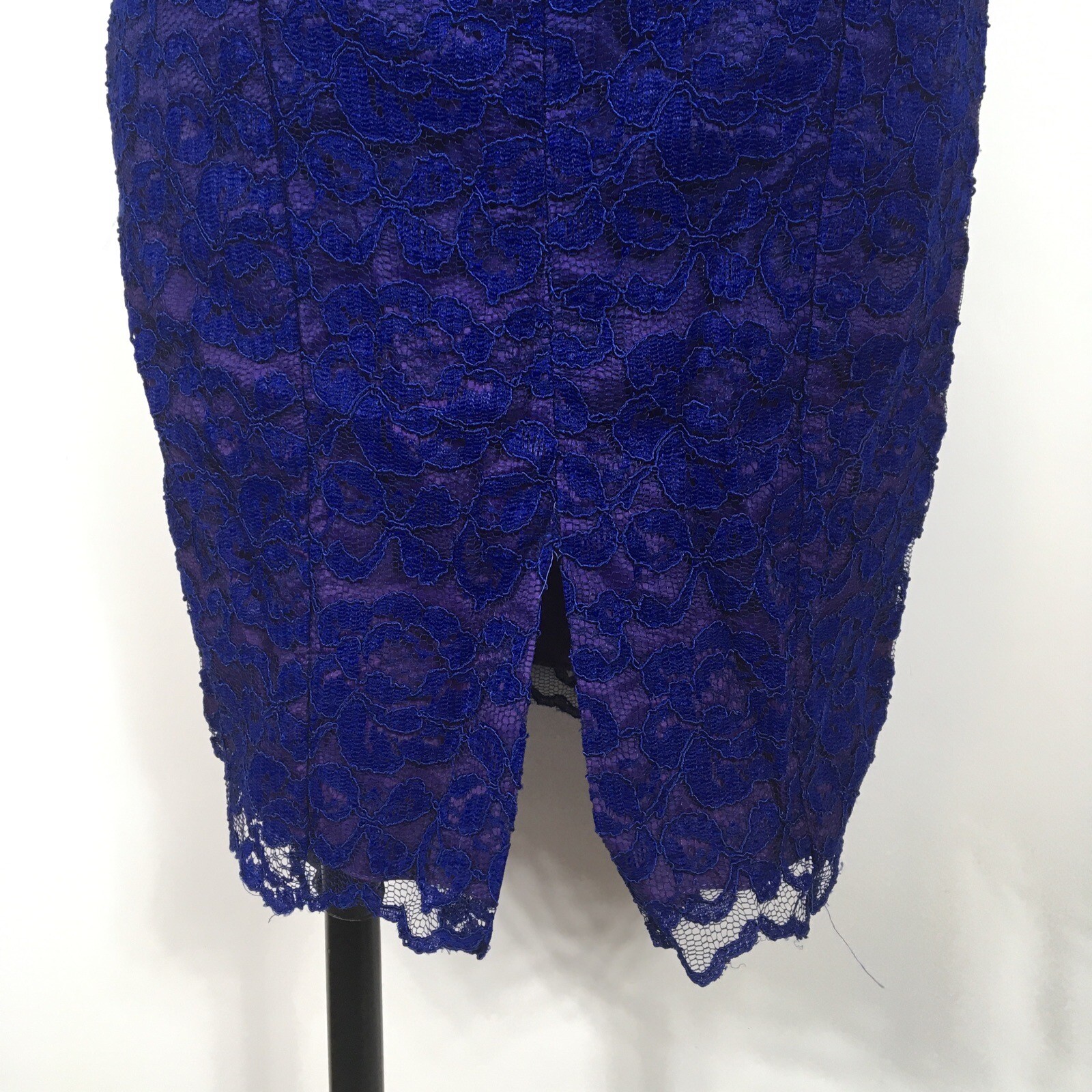 Vtg 80s Off Shoulder Sequin Lace Blue PARTY PROM COCKTAIL Dress UNION MADE 5/6