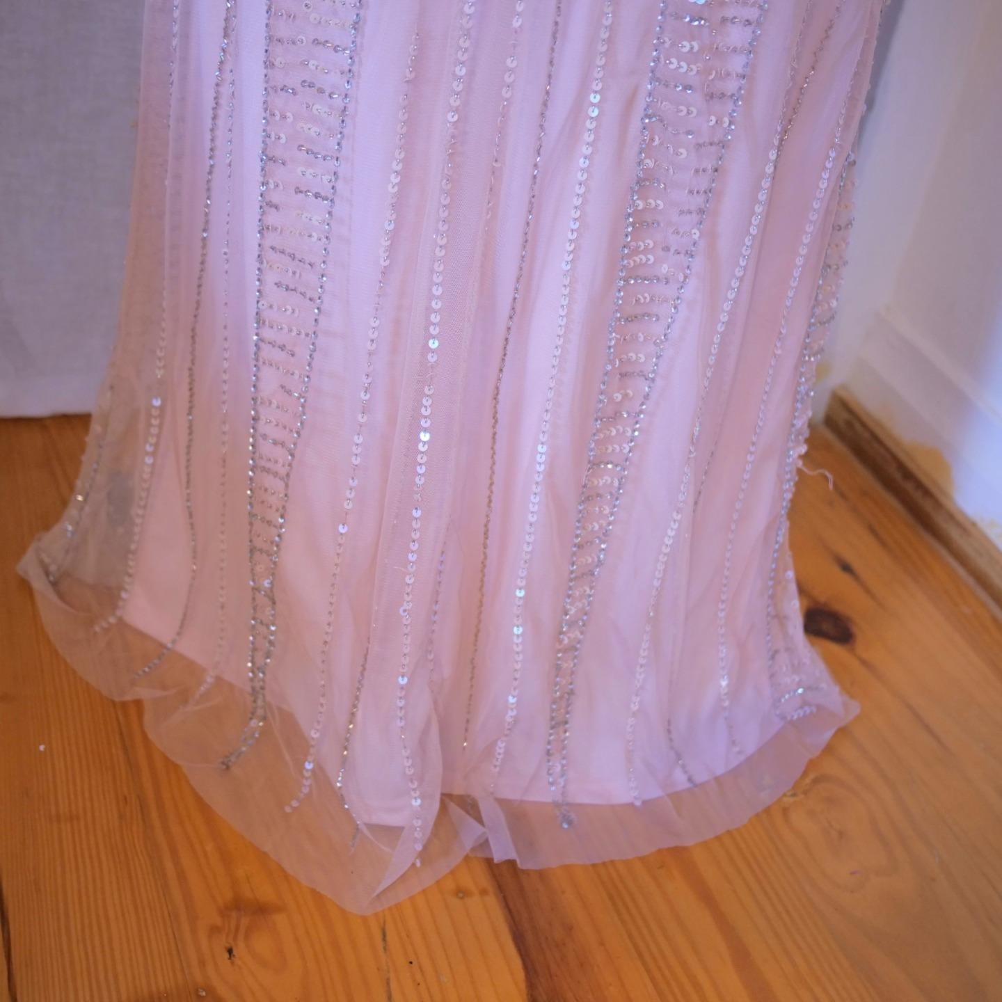 vtg 90s CACHE Y2K Pink Sequins Beaded Mermaid Maxi Dress Whimsigoth Fairycore 2