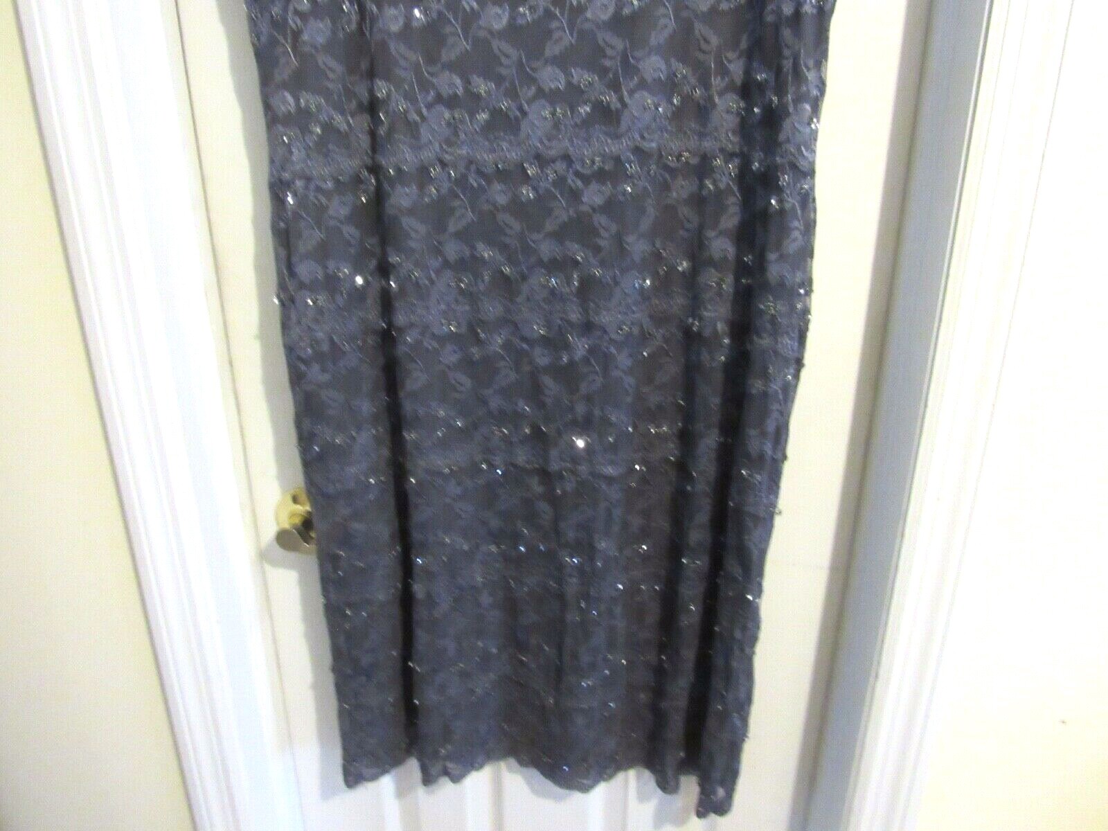 Onyx Nite Womens 18W Dress Evening Party Stretch Sparkle Lace Lined Cap Sleeve