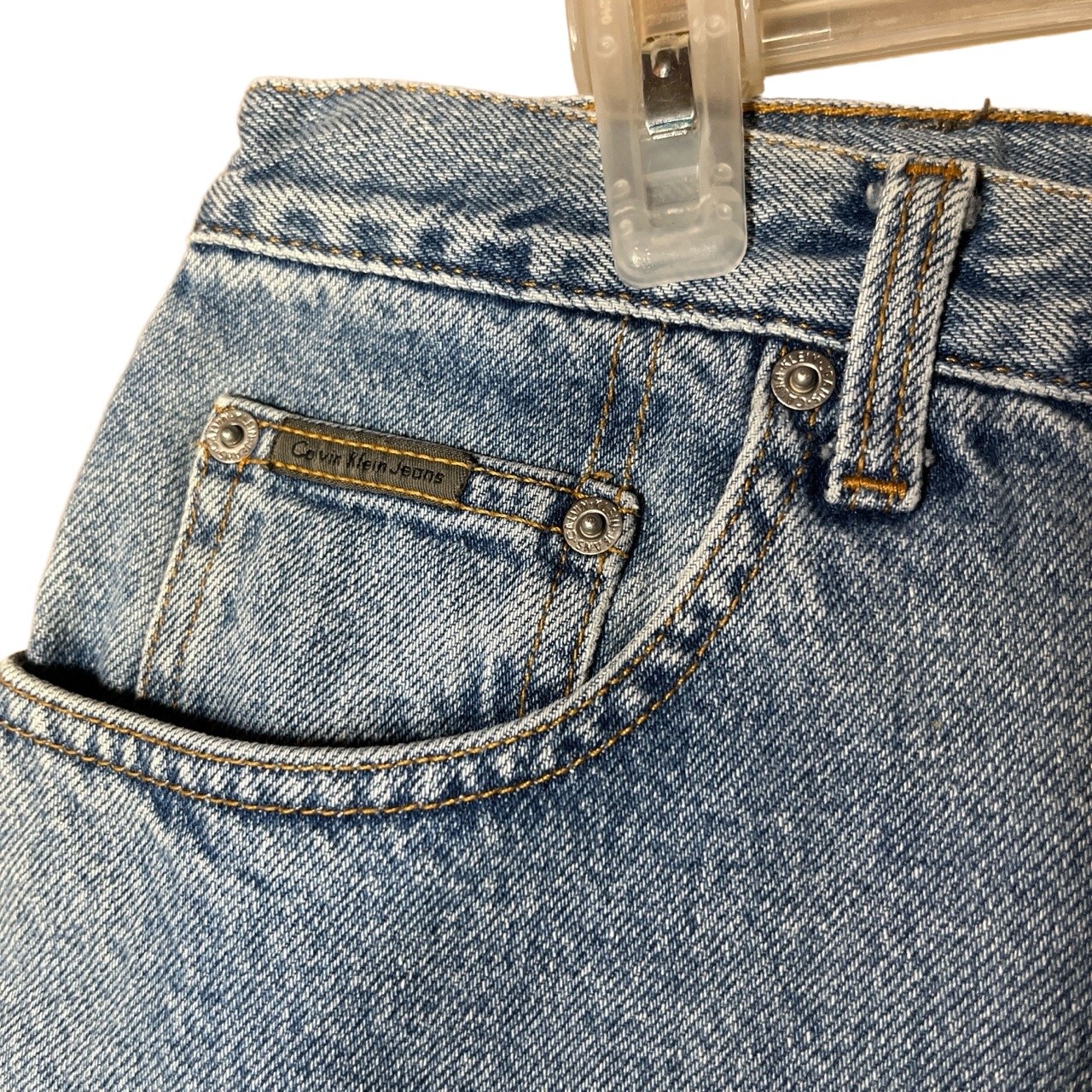 Calvin Klein Jeans Womens Size 12 Stone washed High Rise Cuffed 90s Denim Shorts