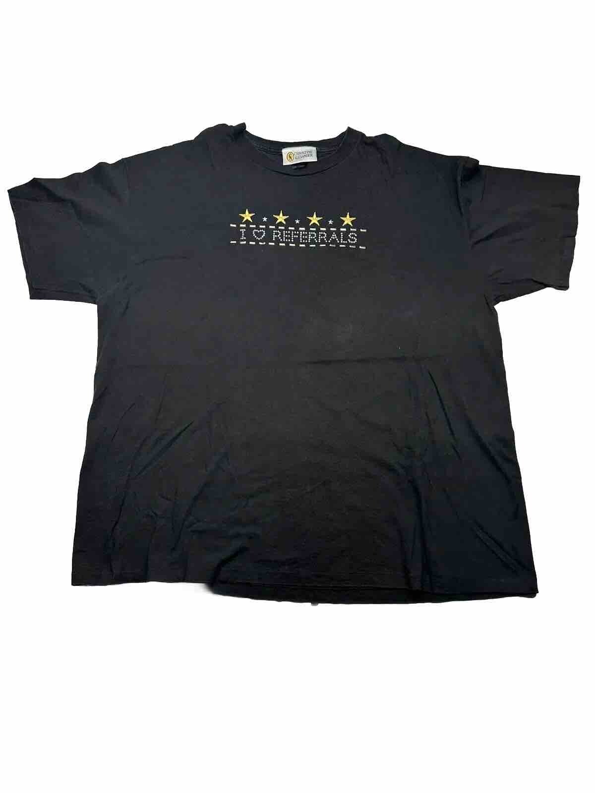 Single Stitch Christine Alexander Black I Love Referrals Jewel T Shirt Vtg 90s