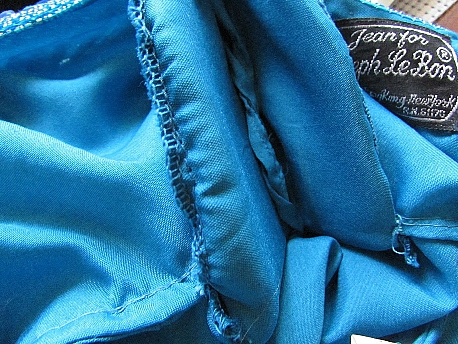 Vintage Jean for Joseph Le Bon Turquoise Sequin Short Sleeve Blouse Size M