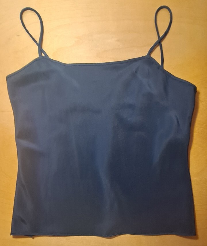Vtg 70s Lady Lynne Black Camisole Spaghetti Straps sz M Made in USA