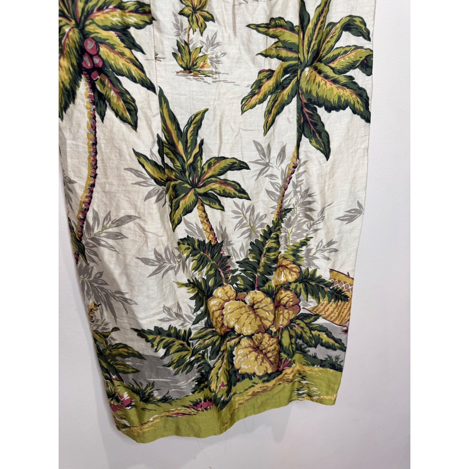 Vintage Reyn Spooner Hawaiian Shift Dress Sz XS Cotton Palm Trees