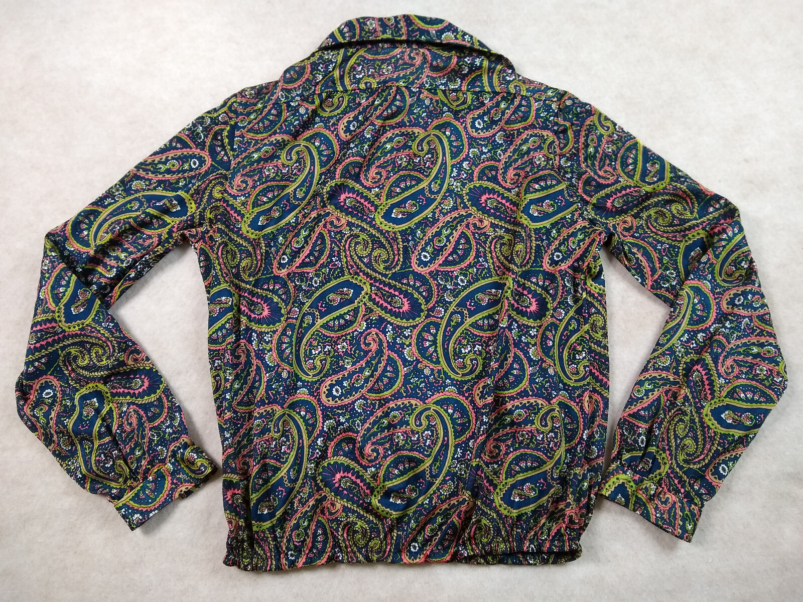 Graff Calif Wear Blouse Pullover Womens S Paisley 70s Disco Mod Vtg Deadstock