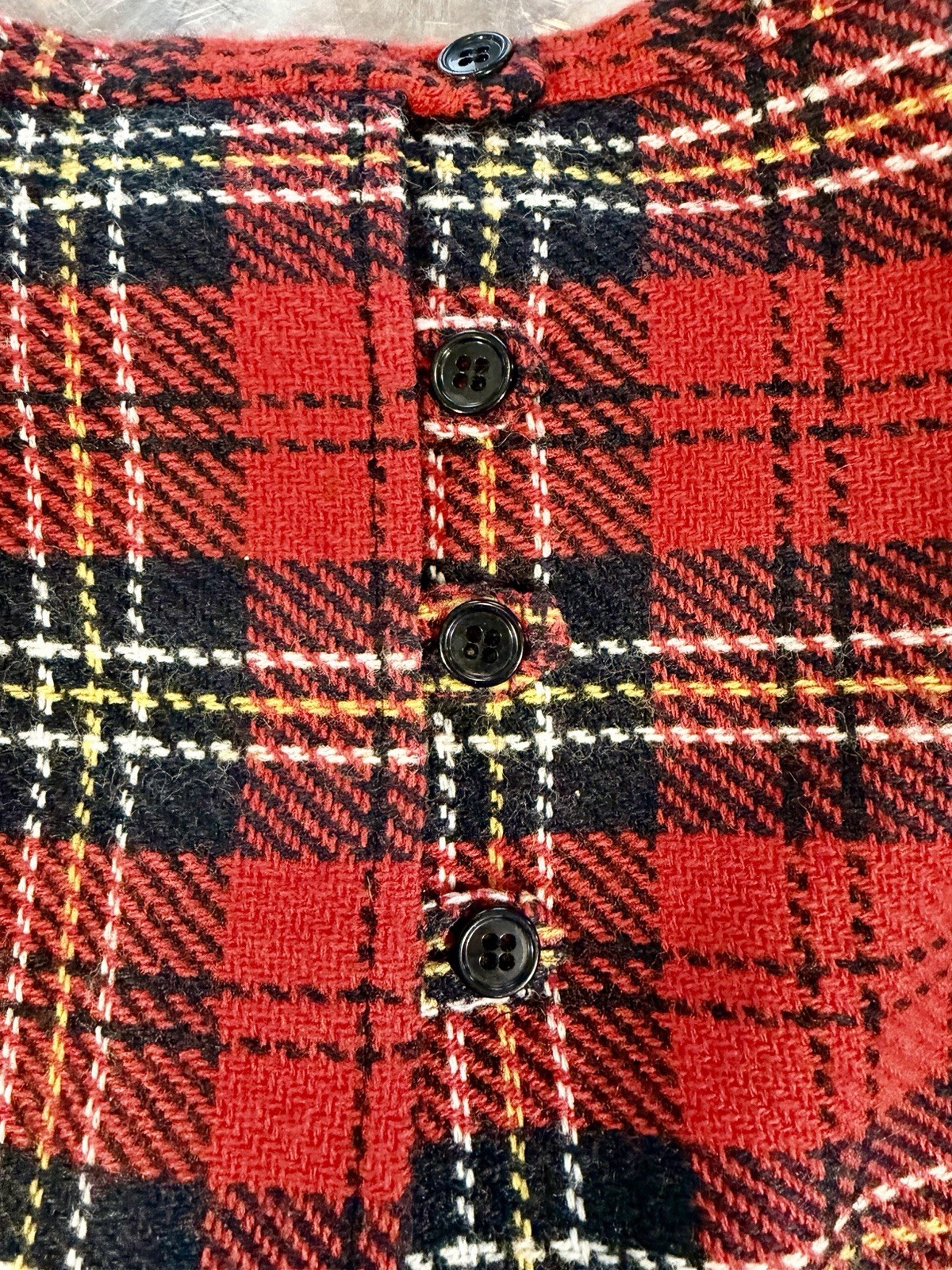 Vintage 1970s Girl’s Girltown Red & Black Plaid Wool Skirt/Kilt