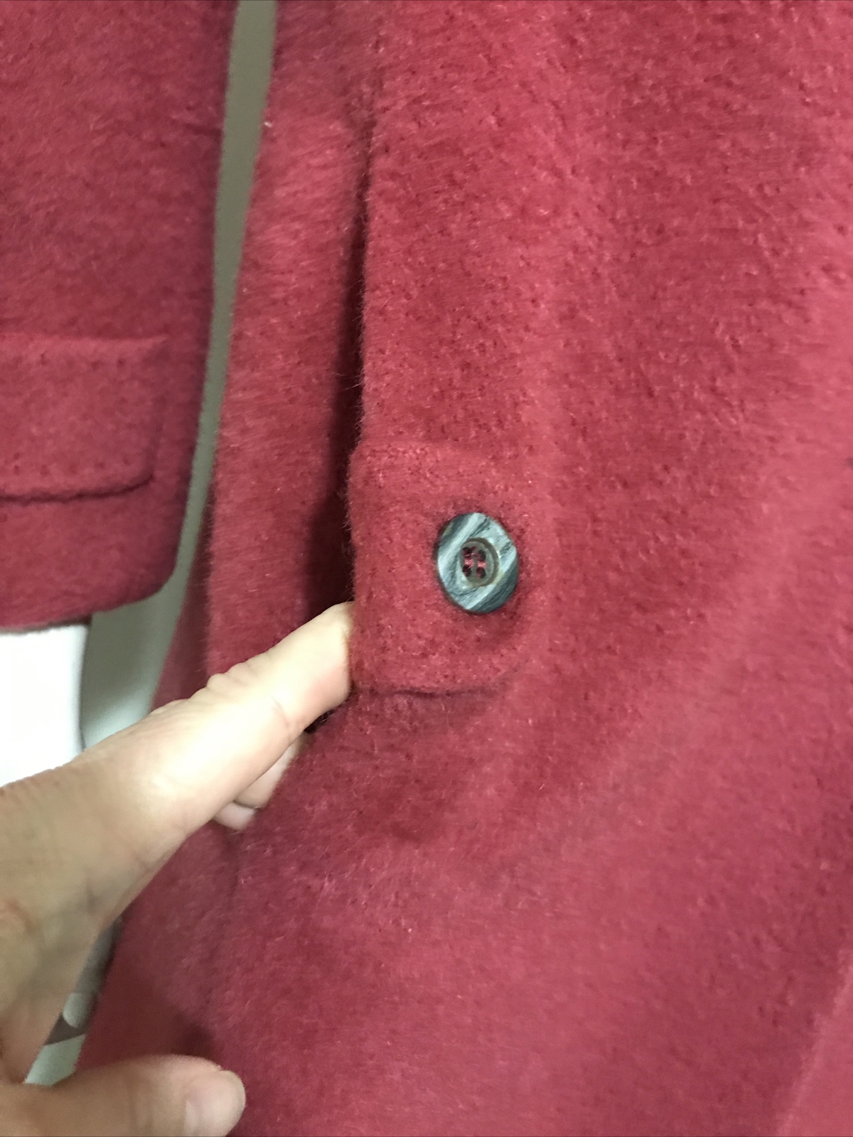 Forstmann Fabrics Vintage Cranberry Red 100% Wool Classic Fitted Coat Size S/M
