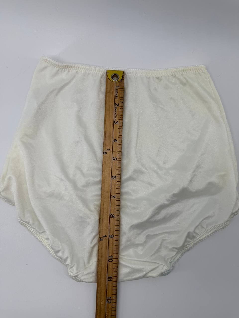 Vintage Woolite Silky Hi Cut Brief Panties Ivory Nylon Lycra Size 00L USA