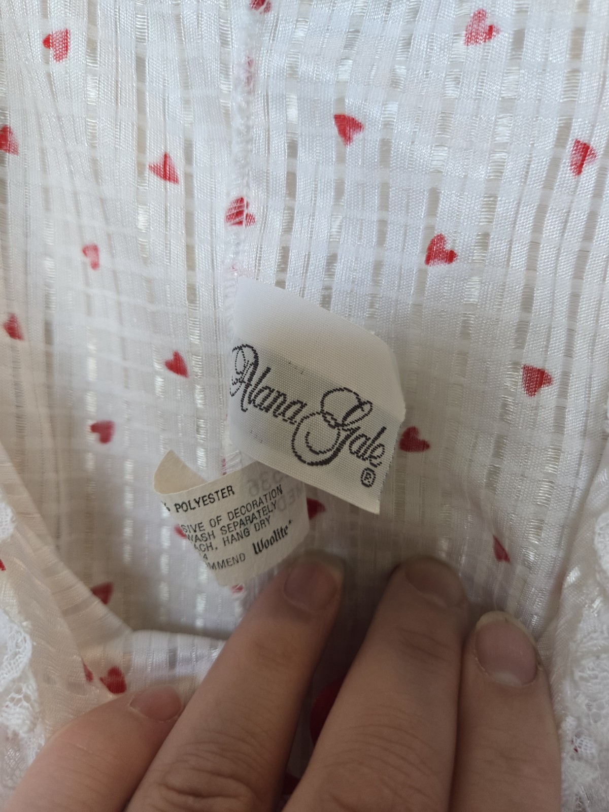 Vintage Alana Gale Teddie Twee Tiny Heart Ruffle Lace Lingerie Sz Mone Piece