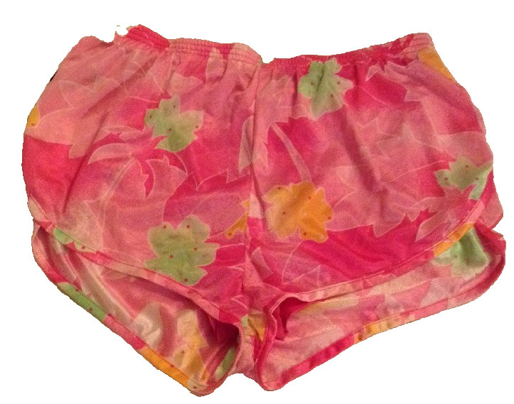 NEW VTG 80s HEAD Pink Print Athletic Shorts Lined Nylon Women Sz L Run NOS NWT