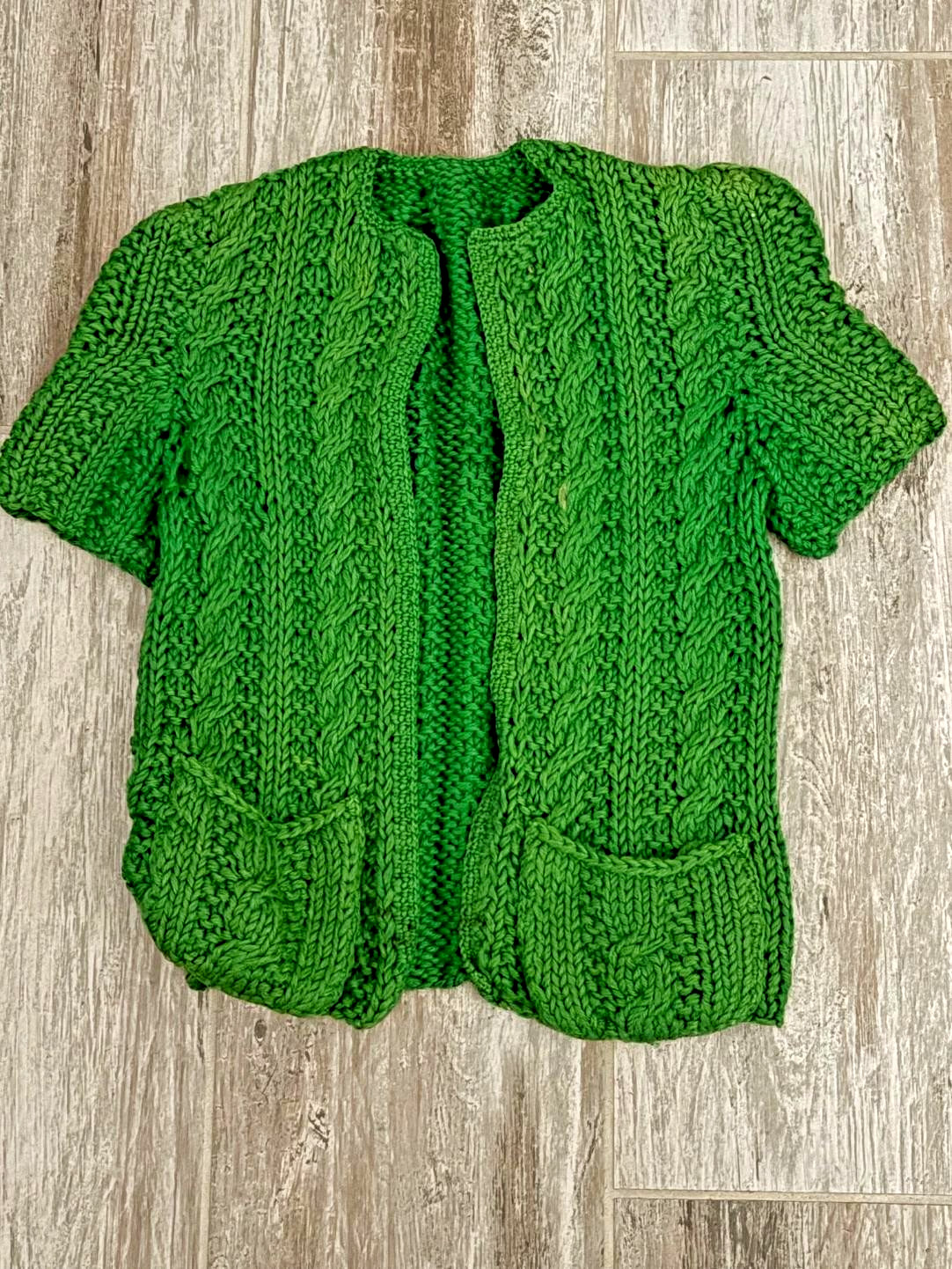 Vintage Handmade Green Knitted Sweater, size S