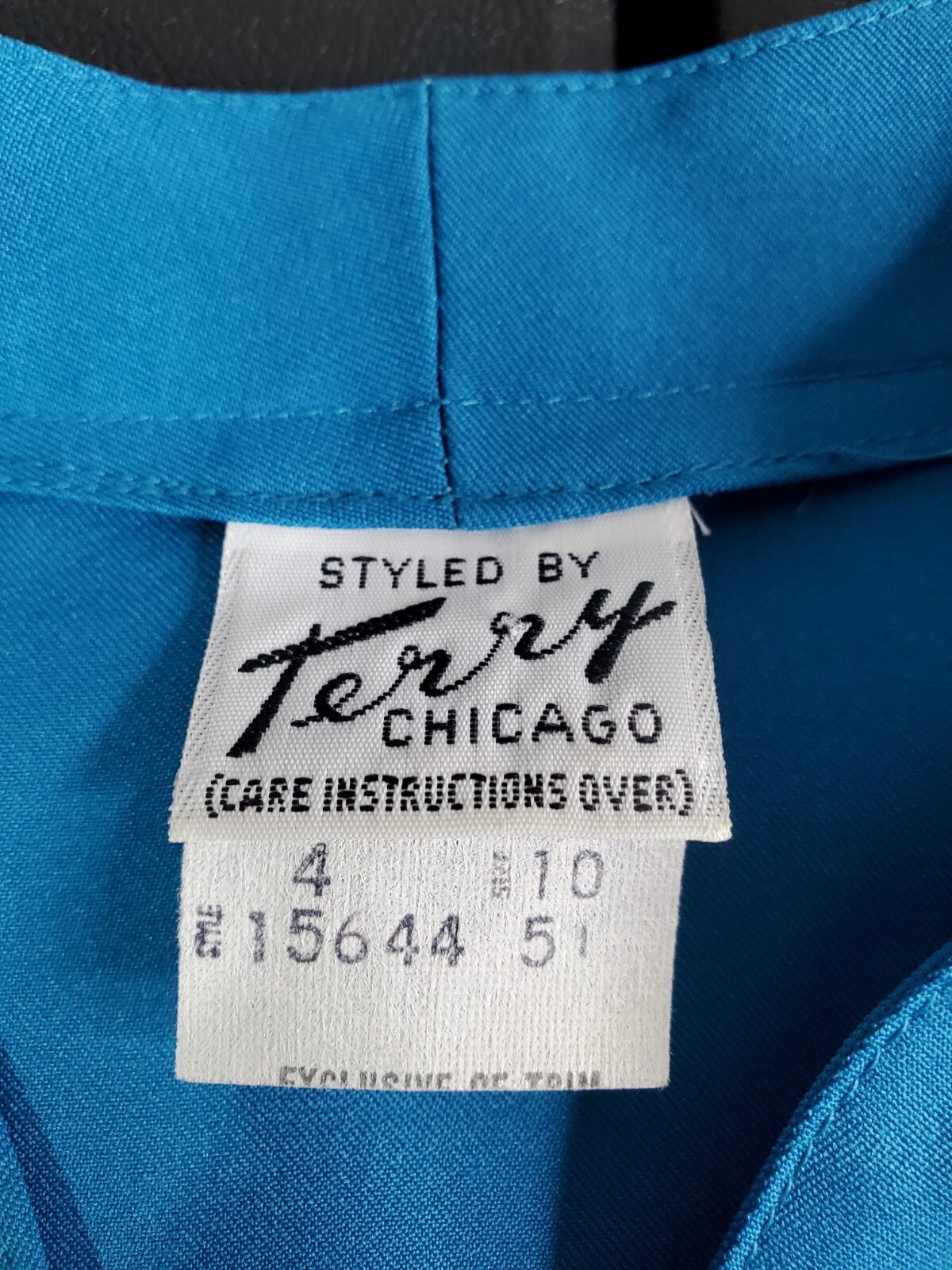 Terry Chicago Blouse Vintage Beautiful Dressy Womens Size 10 Blue Mom