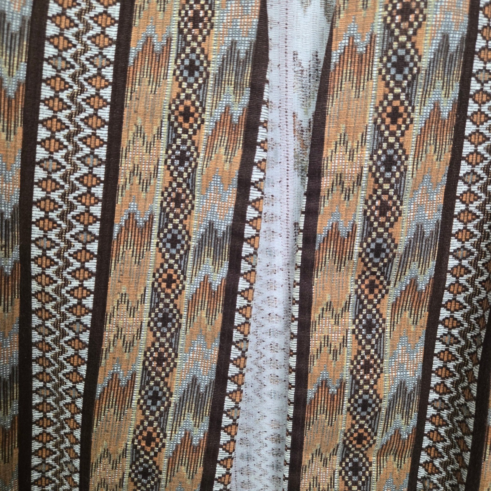 Vintage Prior Westerns Denver Southwestern Geometric Woven Longline Vest Brown