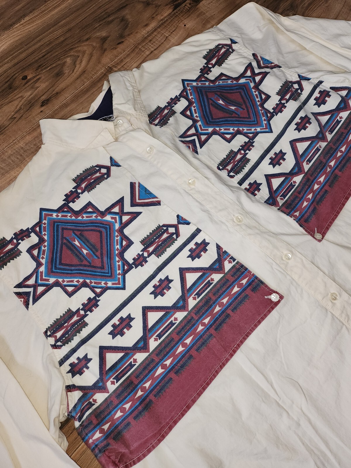 VTG Adobe Rose Womens Western Aztec Shirt Jacket 20-22