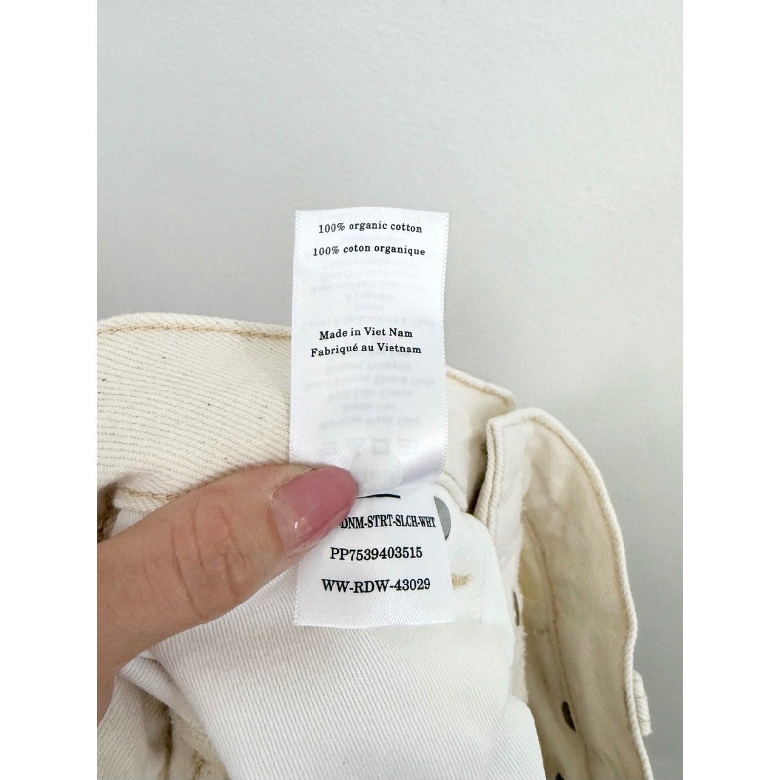 Everlane The Rigid Slouch Jean Ecru Cream High Rise Straight Leg 30
